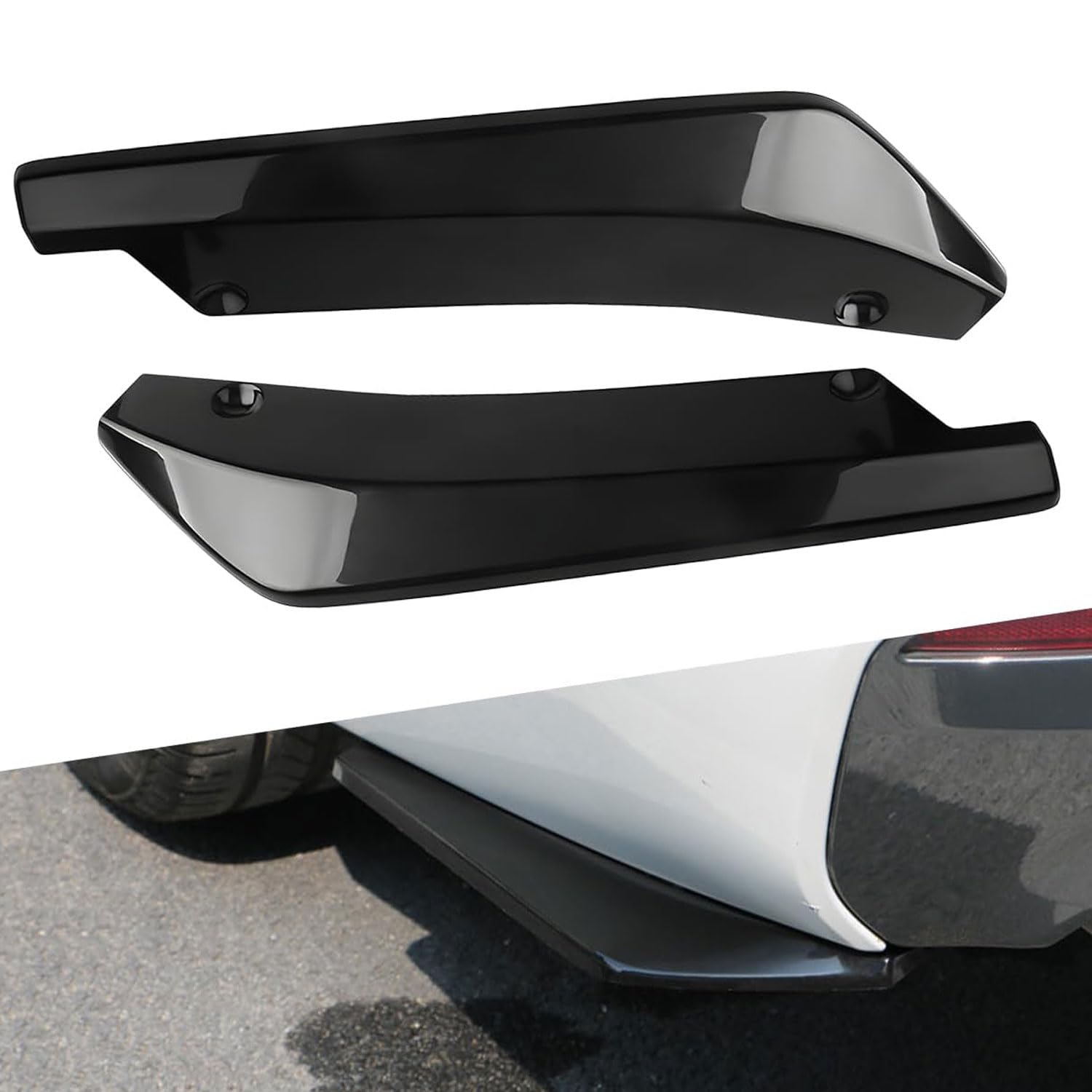 2 Pcs Car Rear Bumper Lip Spoiler for Kia Optima III Sedan 2010 2011 2012 2013 2014 2015, Rear Corner Rear Llip Diffuser Spoiler Side Fin Scratch Protector Car Accessories,Black