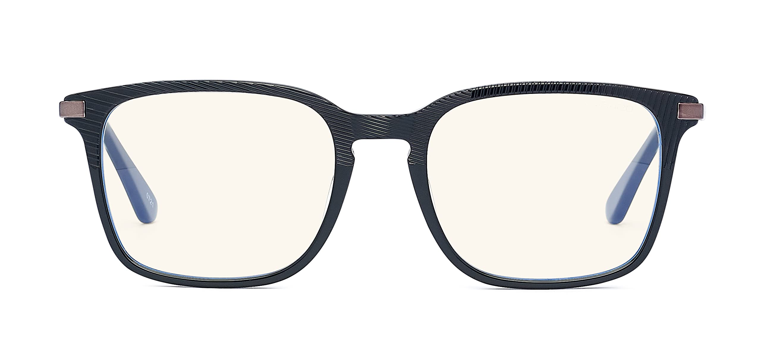 Bollé Safety PRBCHIC108 CHICAGO Lunettes de contre, lentille PC incolore, technologie PRB420, bloqueur de lumière bleue, monture en acétate noir et Gunmetal pour homme