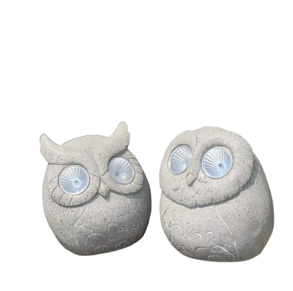 Cadeau de jardin original et statue de hibou à lumière solaire décorative