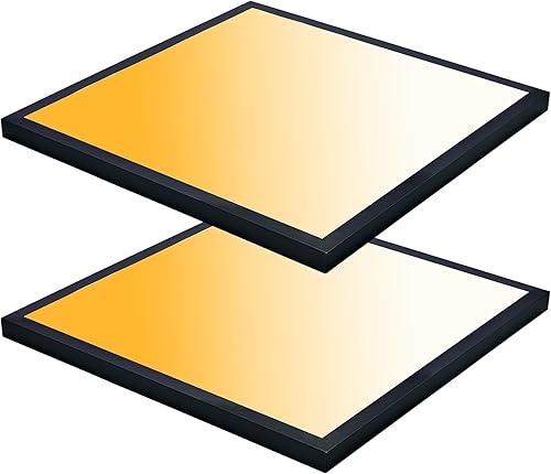 Panel de luces LED negras de montaje en superficie de 2 x 2, 40W-30W-20W y 5000K-4000K-3000K seleccionables, 0-10V regulable, lámpara LED cuadrada