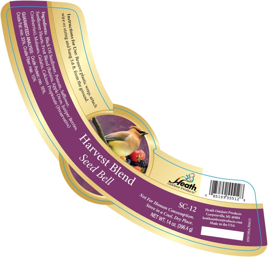 Heath Outdoor Products SC-12 14-Ounce Nut and Berry Seed Cake Bell, 6-Pack