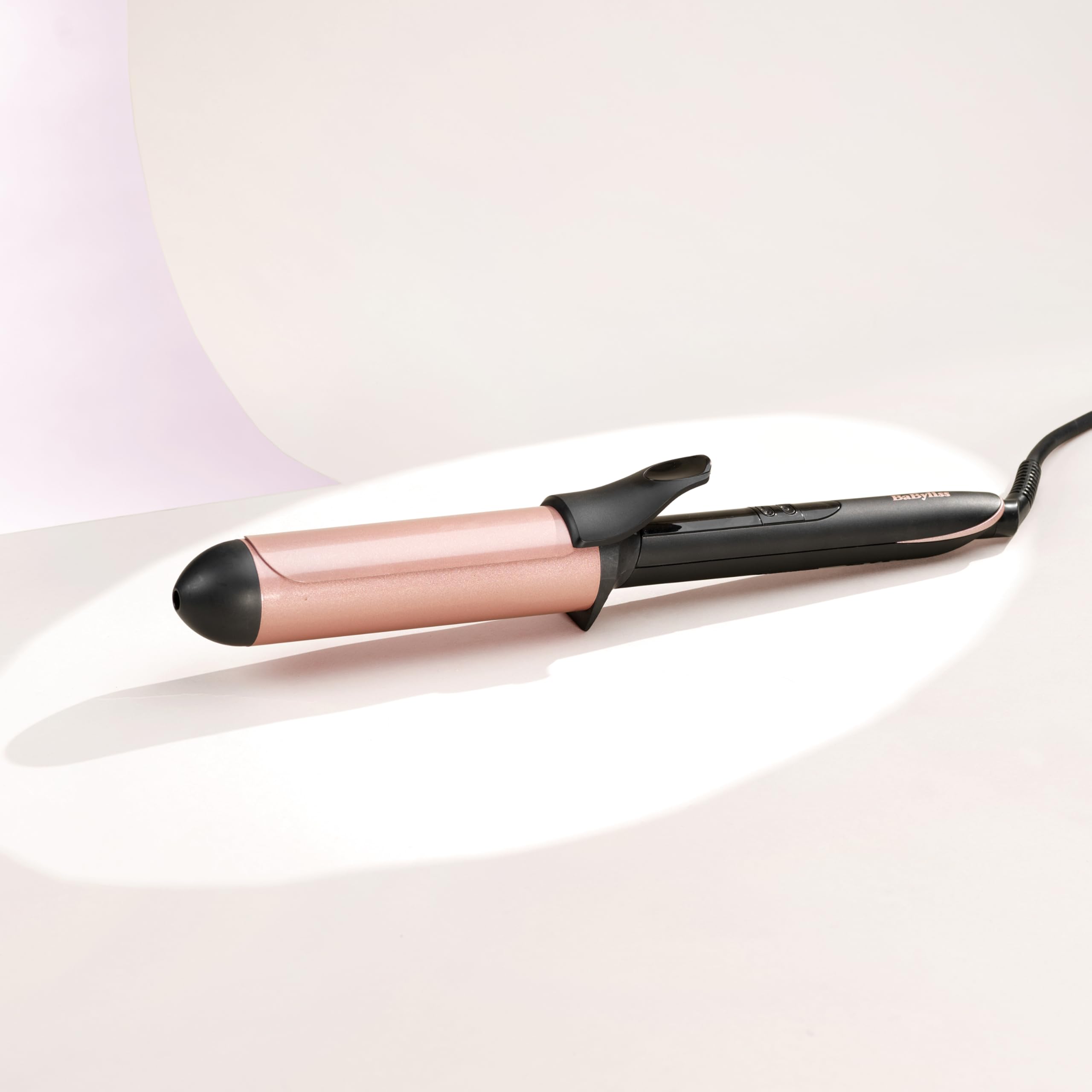 BaByliss Lokówka do włosów 38mm C453E Ceramiczny uchwyt z kwarcem, z pincetą, 6 Temperatury 160°C do 210°C Trwałe loki, Zimna końcówka uchwytu, Rękawica w zestawie, Obrotowy kabel
