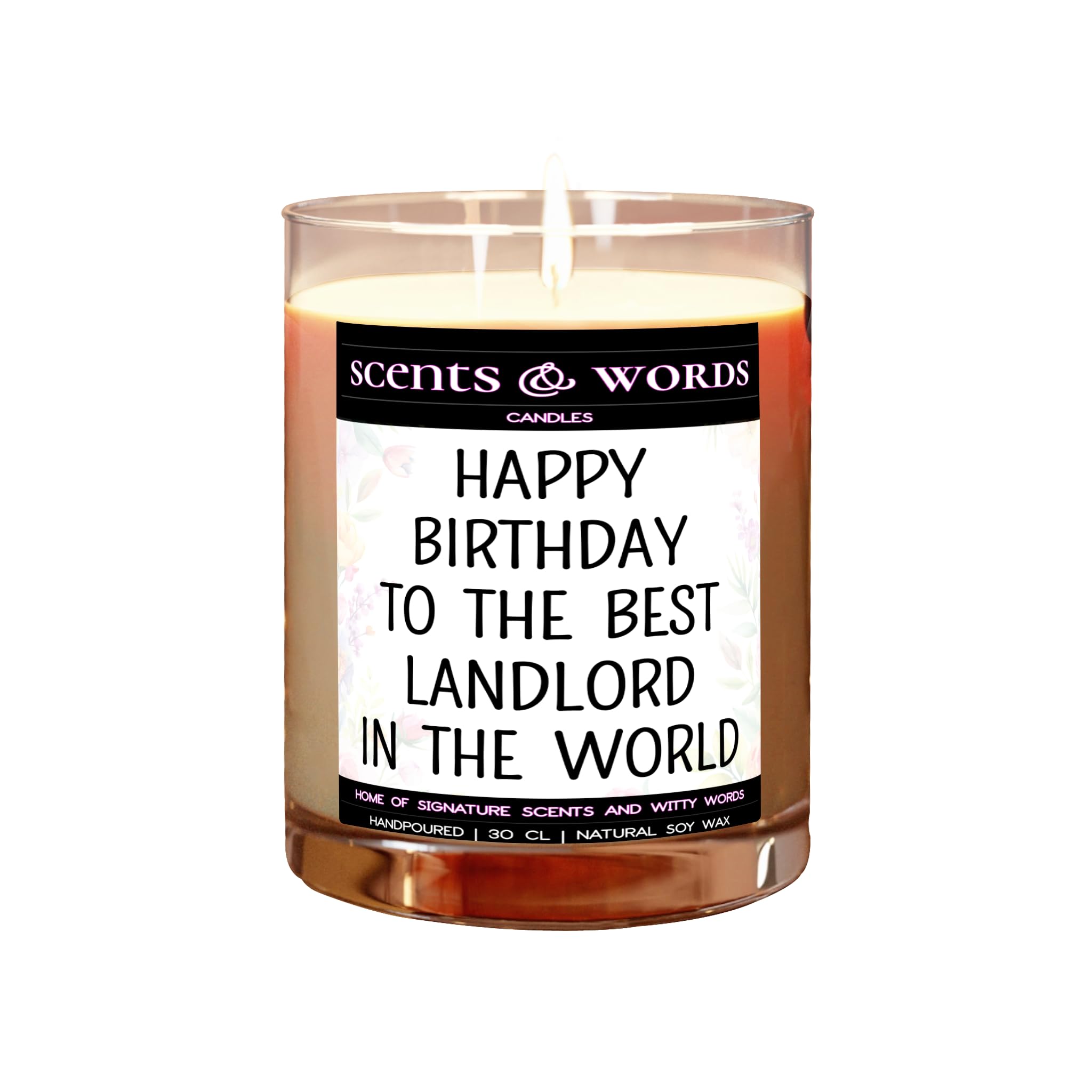 Scents&Words Candle, Gifts or Presents for Landlords, Happy Birthday to The Best Landlord, Scented Candles - snw1144 (Frosted Winter Berries)