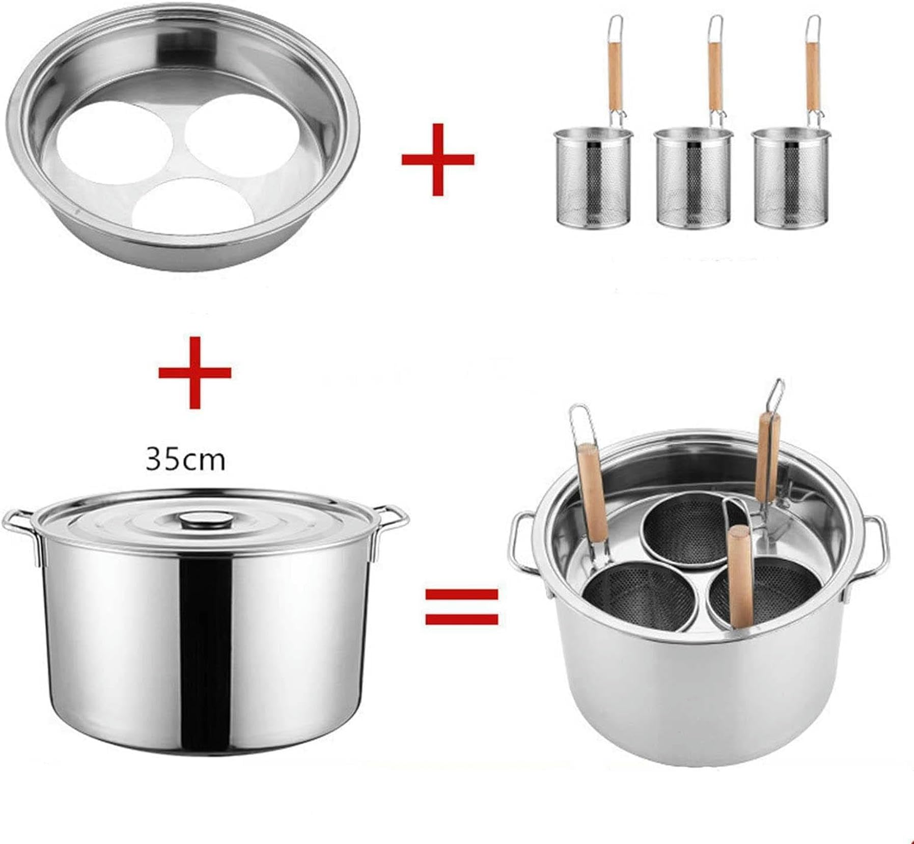 Olla para Pasta, Olla Multiusos, Olla divisora, colador para restaurantes comerciales, para cocinas domésticas