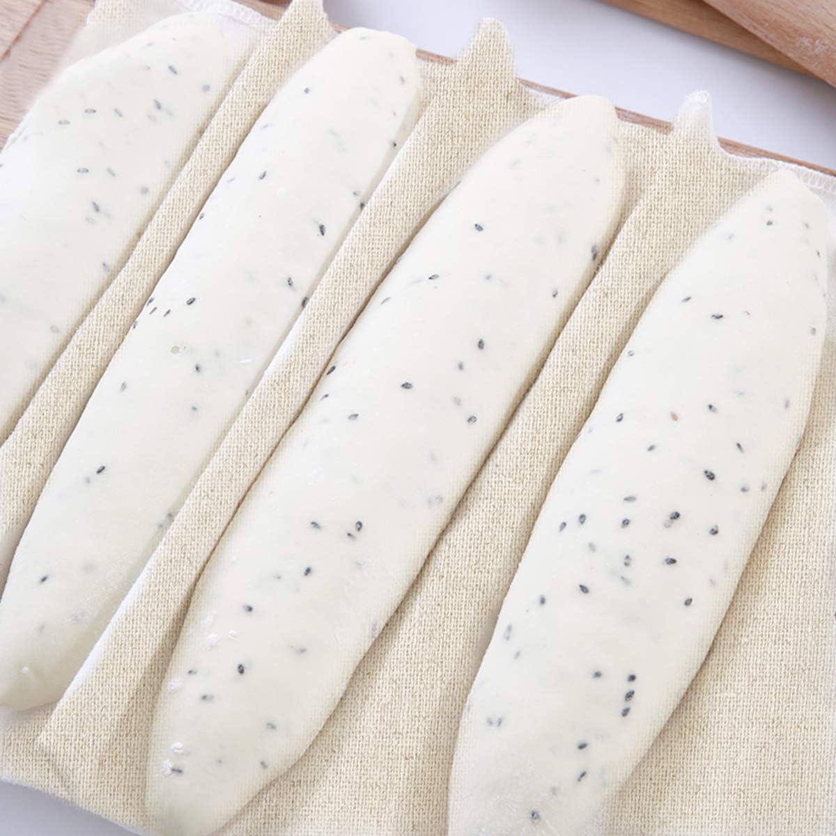 ANPHSIN Large Professional Bakers Dough Couche (35'' × 26'')- 100% Natural Flax Heavy Duty Linen Pastry Proofing Cloth for Baking French Bread Baguettes Loafs