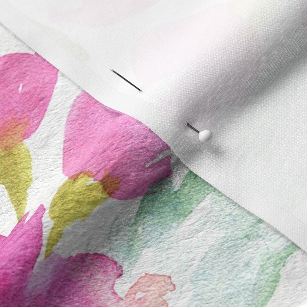 Spoonflower Fabric - Flower Colorful Flowers Floral Watercolor Large Girl Printed on Minky Fabric by The Yard - Sewing Baby Blankets Quilt Backing Plush
