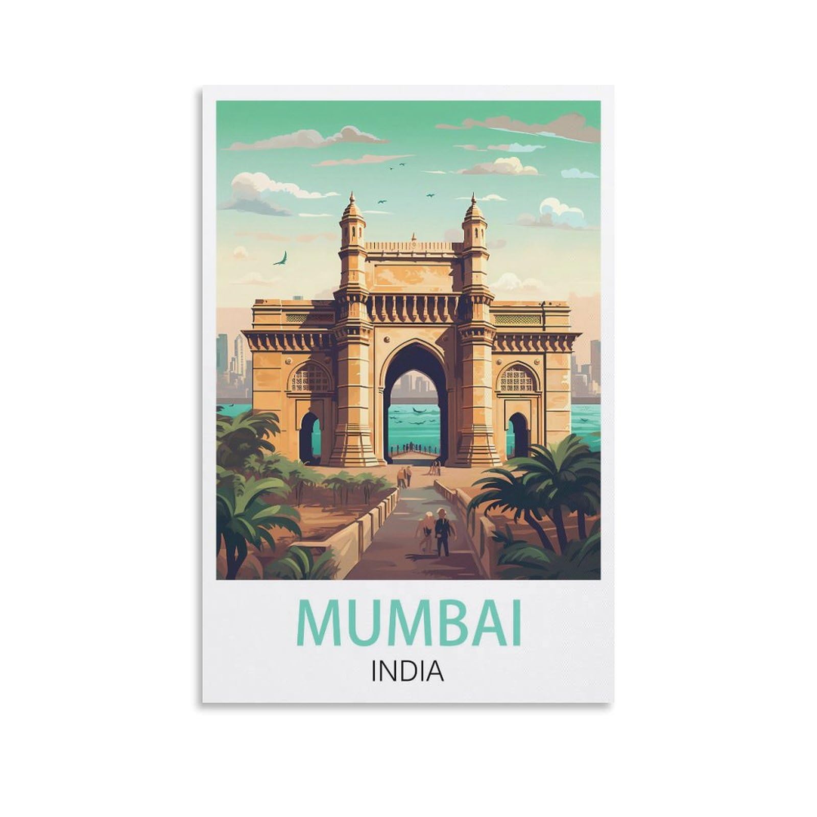 Vintage Metal Tin Sign,Mumbai India,Travel Tin Signs Metal Poster Wall Decor Office Cafe Bathroom Badroom 15x30cm