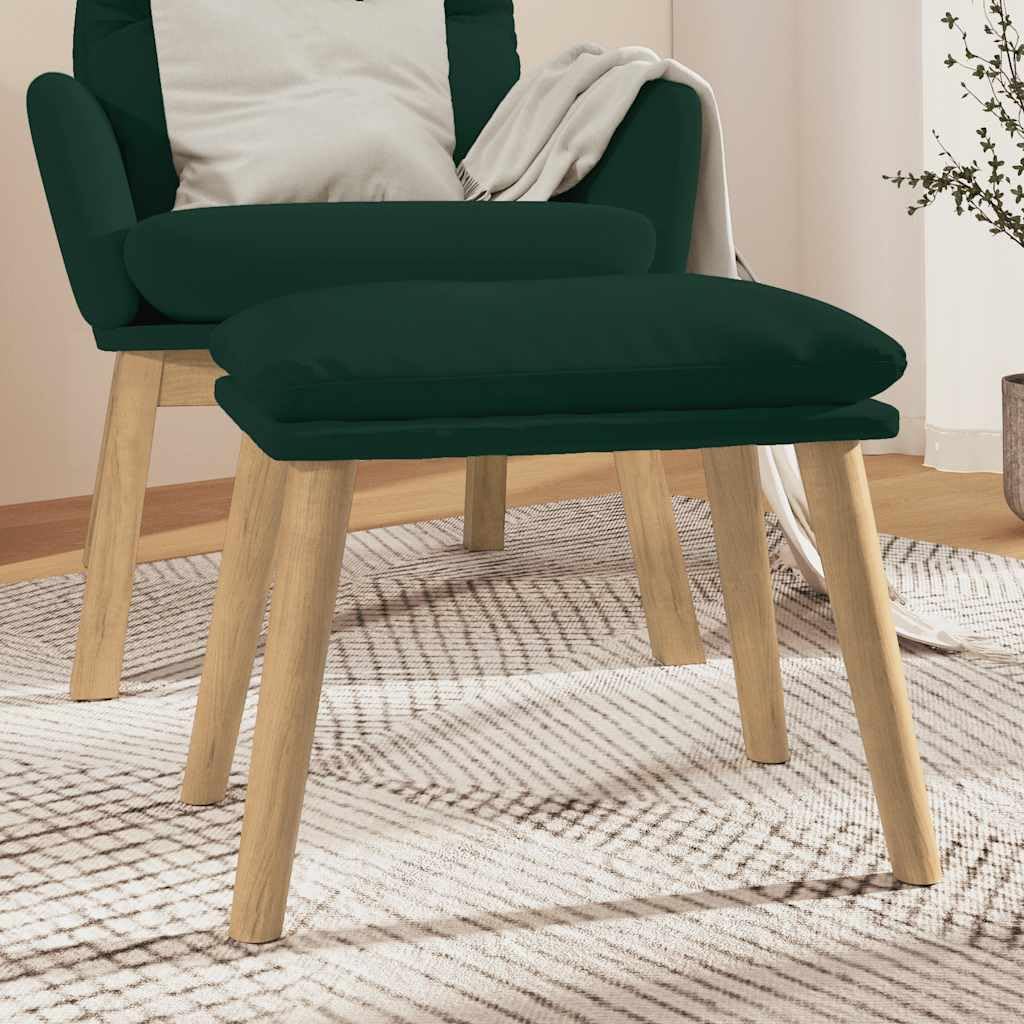 Repose-pied vert foncé en velours et mousse rembourrée pour un confort d'assise optimal