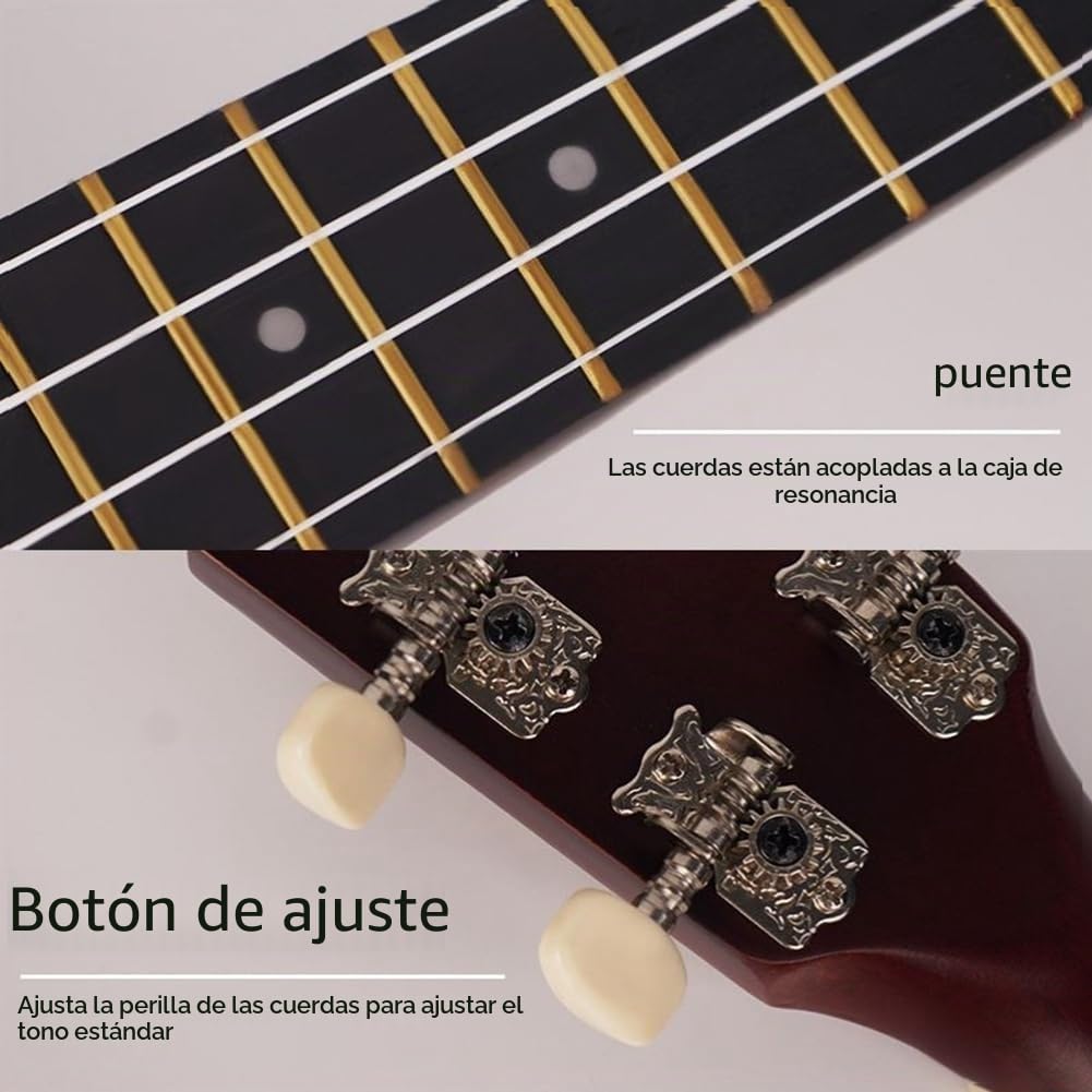 Ukelele Musical G para Adultos, Niños y Principiantes, Instrumento Infantil de Guitarra Pequeña de Cuatro Cuerdas de Básico
