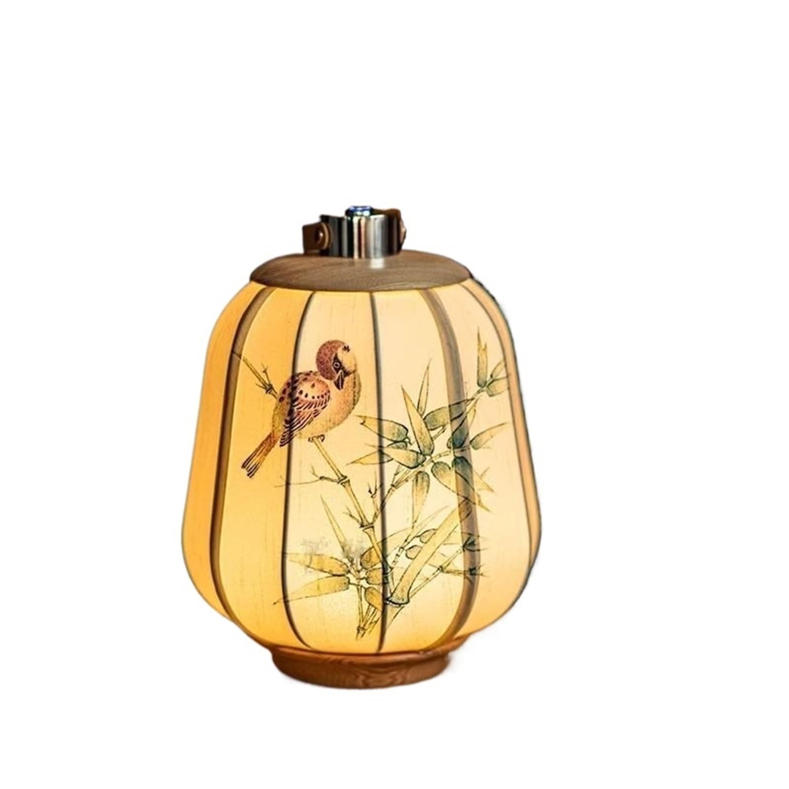 Ncaevgxrwjt B Ancient Chinese Zen Portable Lamp, Hand-Painted Fabric Decor Light For Tea Room Home Ornament(B)