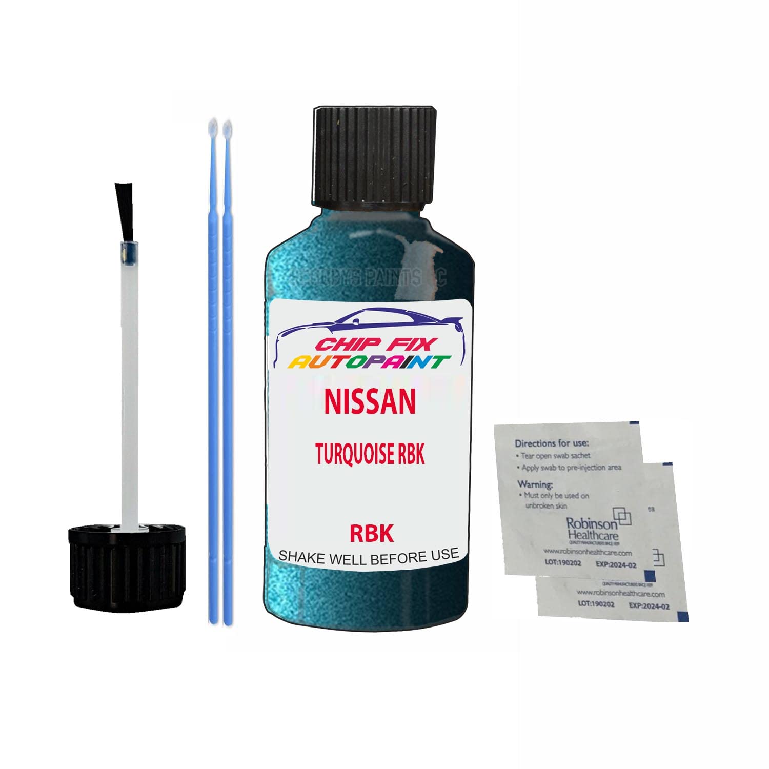 Scoobys Paints Back In The Mix Turquoise Rbk Touch Up Paint For Nissan Cube Rbk 2013-2021 30Ml Bottle Brush Scratch Stone Chip Repair Pen