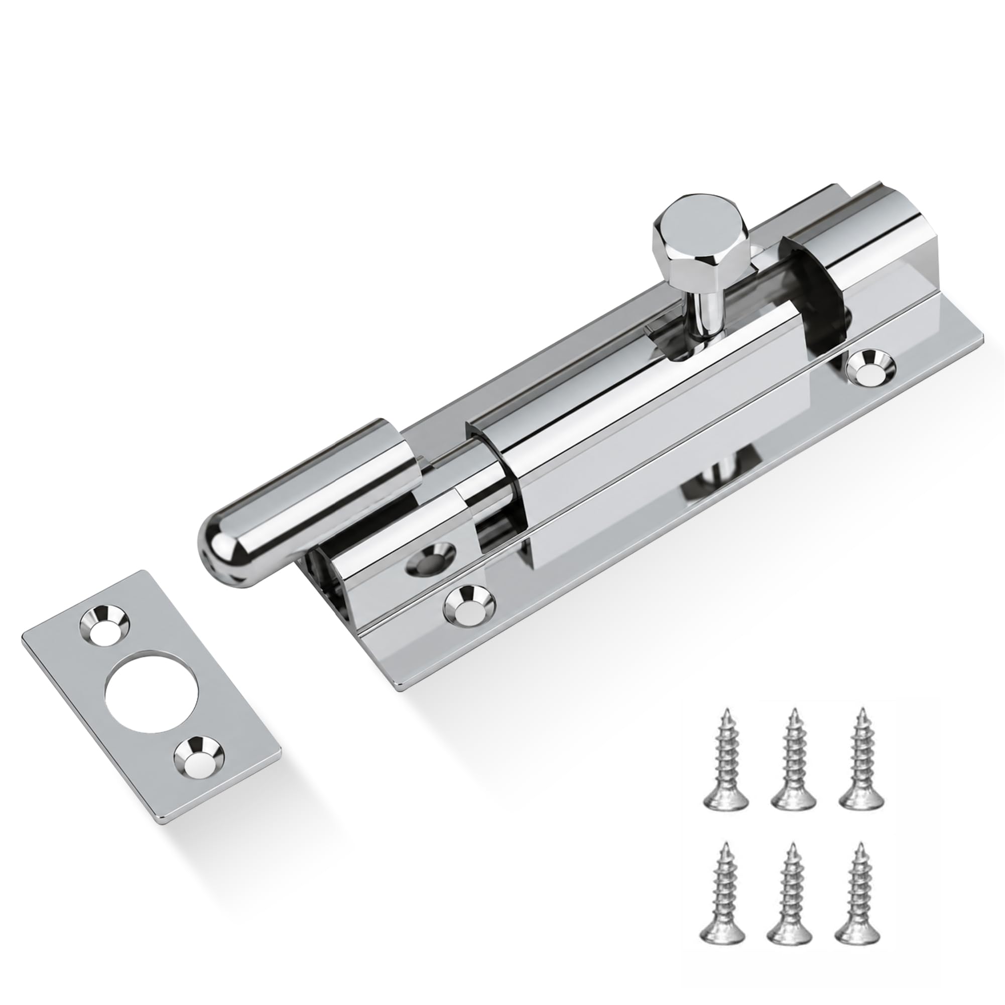 Chrome Plated 75mm x 25mm Necked Barrel Bolt 4002