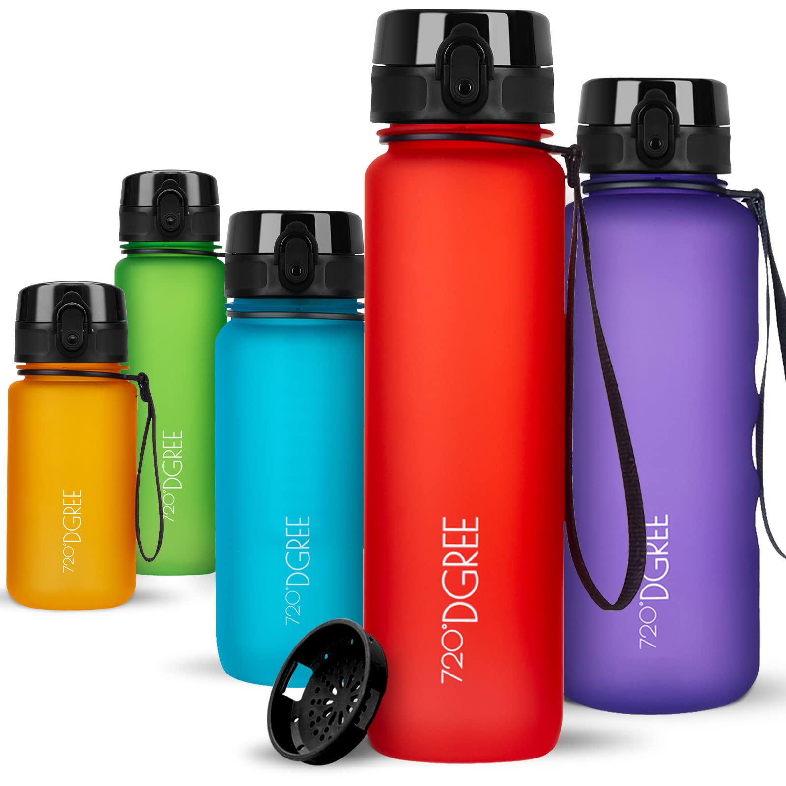 720°DGREE Botella Agua 1 Litro “uberBottle“ - Tamiz-Fruta, softTouch - Sin BPA, Prueba de Fugas, Reutilizable - Cantimplora, Water Bottle ideal para Deporte, Fitness, Gimnasio, Senderismo, Ciclismo — view 26