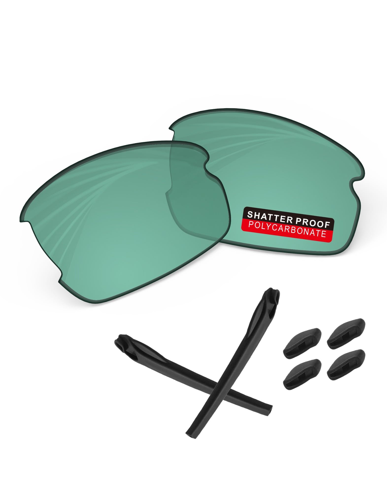 PRO+ Polycarbonate Replacement Lenses &amp; Rubber Kits for Oakley Flak 2.0 Series Sunglass