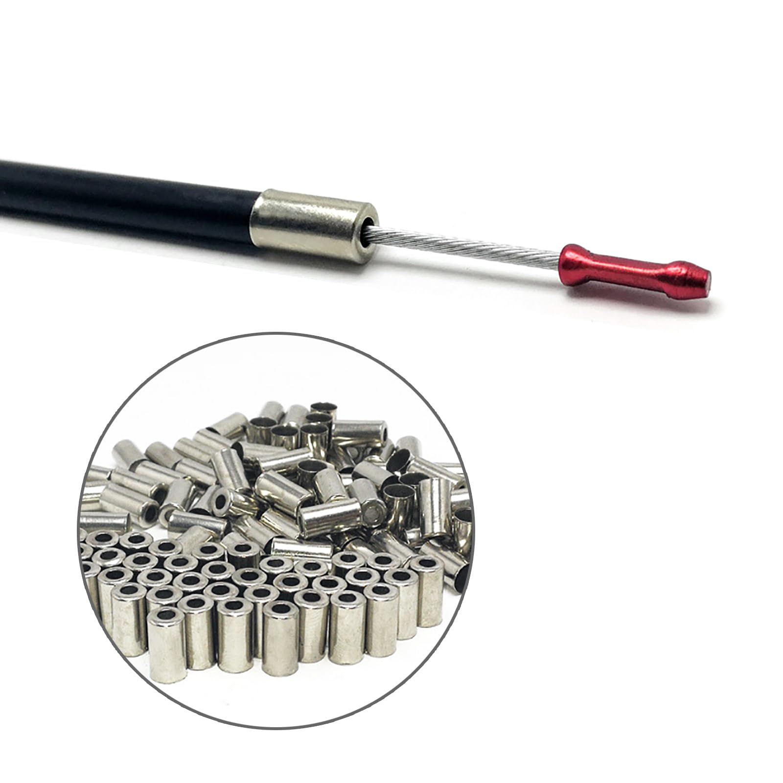 MLWSKERTY 100 PCS Metal Brake Cable Housing End Caps Bicycles Brake Cable End Caps Bicycles Brake Shifter Cable Tip