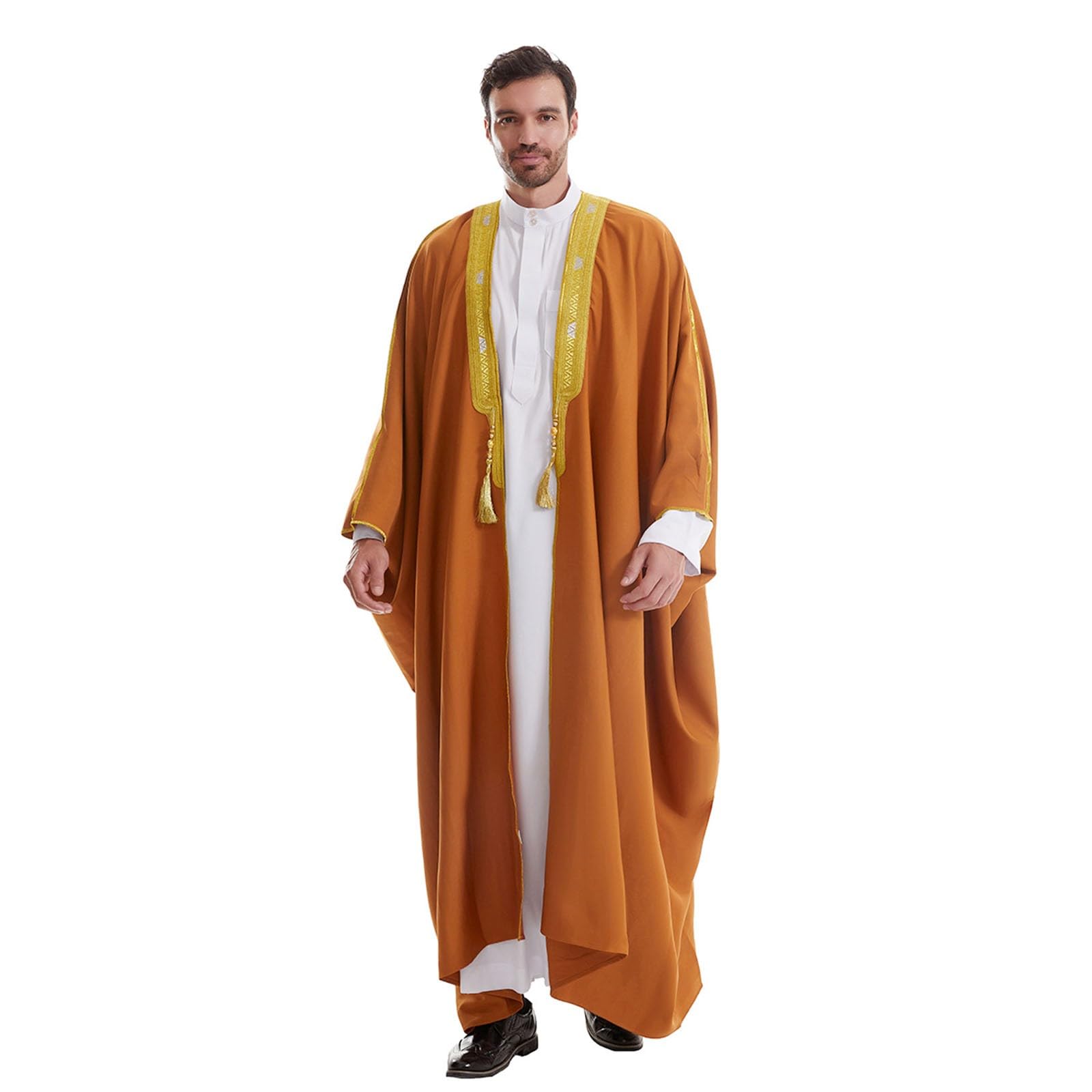 Muzułmańska tunika na Bliski Wschód, arabski szlafrok męski, odzież modlitewna dla mężczyzn, retro, tunika, długie rękawy, Dubaj, arabska kaftan, islamska sukienka