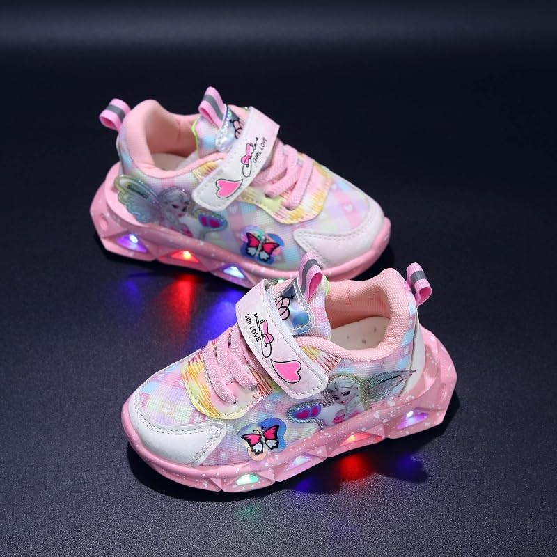 Girls Light Up Shoes - Lightweight & Breathable Mesh Tennis Flash Indoor and Outdoor Walking Running Sneakers for Toddler Little Kids2