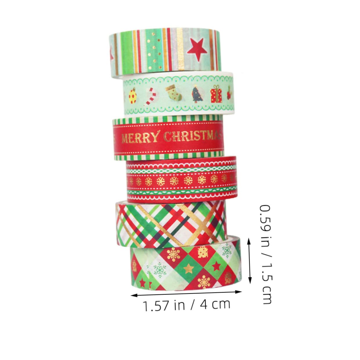 ABOOFAN 36rollos Cinta Washi Decorativa De Tema Navideño para Manualidades y Scrapbooking Diseño Creativo para Decoración Festiva