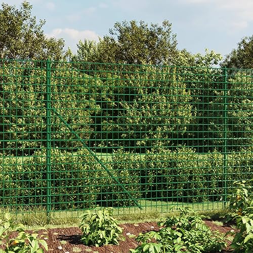 IKAYAA Malla Metálica con Pinchos de Anclaje Valla Ovejas Ganadera Malla Ganadera de Alambre Valla De Jardín Cerca de Alambre Valla de Salvaje Pesado Valla Forestal 1.4 x 25 m Verde