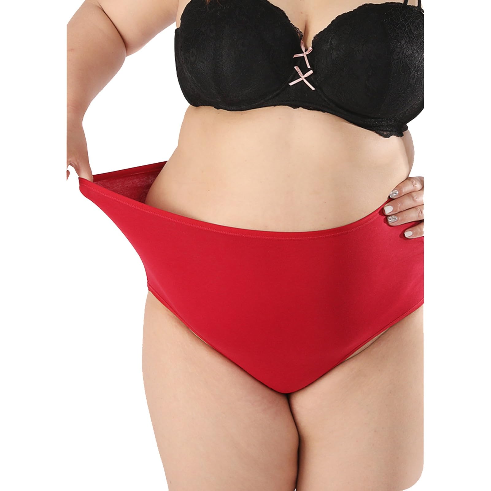 POCHY Pack 3/6 Grandes Curvas Mujer Elasticidad Bragas Tallas Grandes Ropa Interior Cobertura Total Braguitas Suave Sin Costuras Calzoncillos