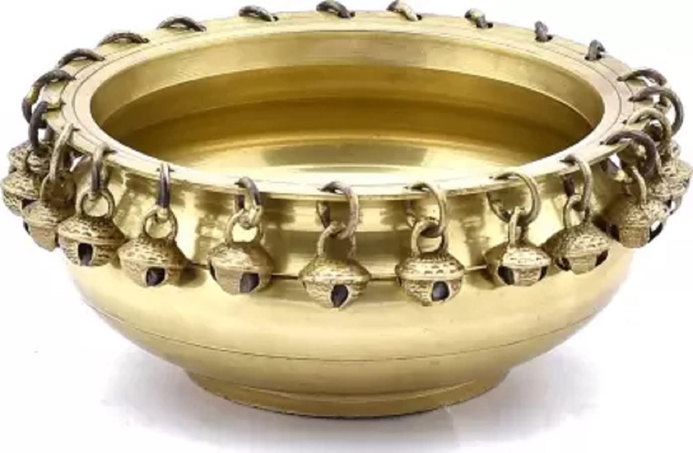 Brass Urli Bell Bowl urns Palnters 17cm x8cmx8cm wt 0.900 Kg-image-17