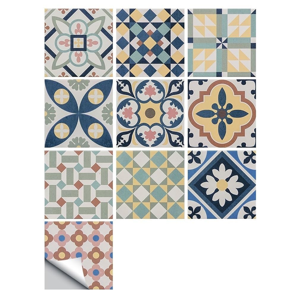 Piastrelle Adesive 10 pezzi Adesivi for pavimenti in piastrelle Cucina Bagno Terra Decorazione for la casa(30cmX30cmX10pcs)