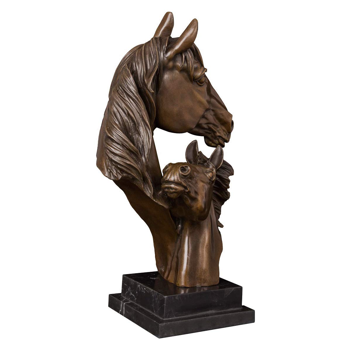 Amazon.co.jp: ブロンズ 馬 母子 頭像 動物 彫刻 置物 ビンテージ