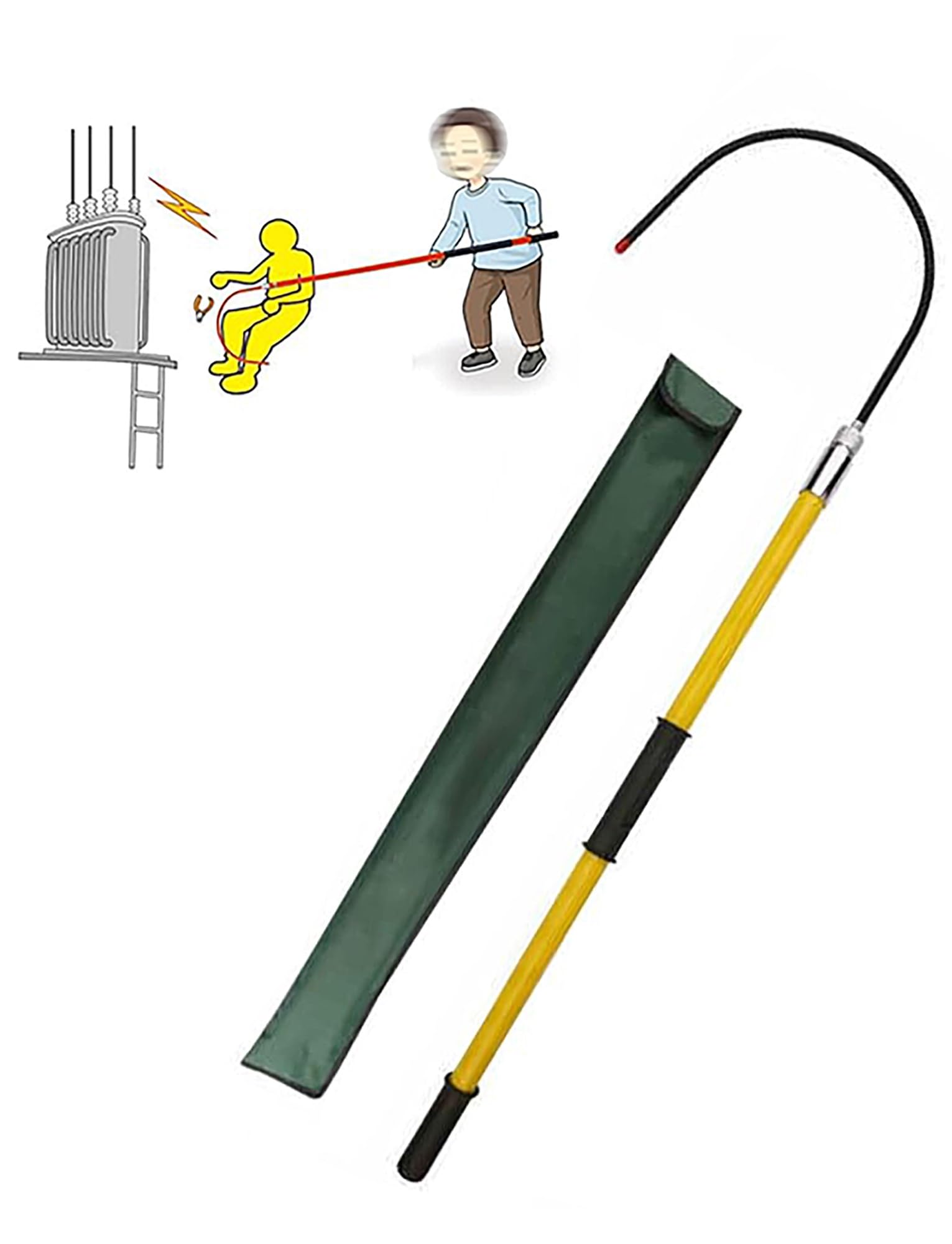Kit de seguridad de poste de rescate de emergencia, herramienta portátil aislada para trabajos aéreos, sitios de construcción, diseño resistente para mayor seguridad y eficiencia