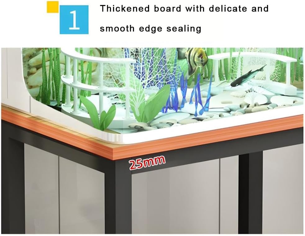 Metal Aquarium Stand, Fish Tank Cabinet, Iron Storage Rack, Double-Layer Detachable Design, Easy to Assemble,Suitable for Home Fish Tank, Landscape Fish Tank (White 50x40x70cm)