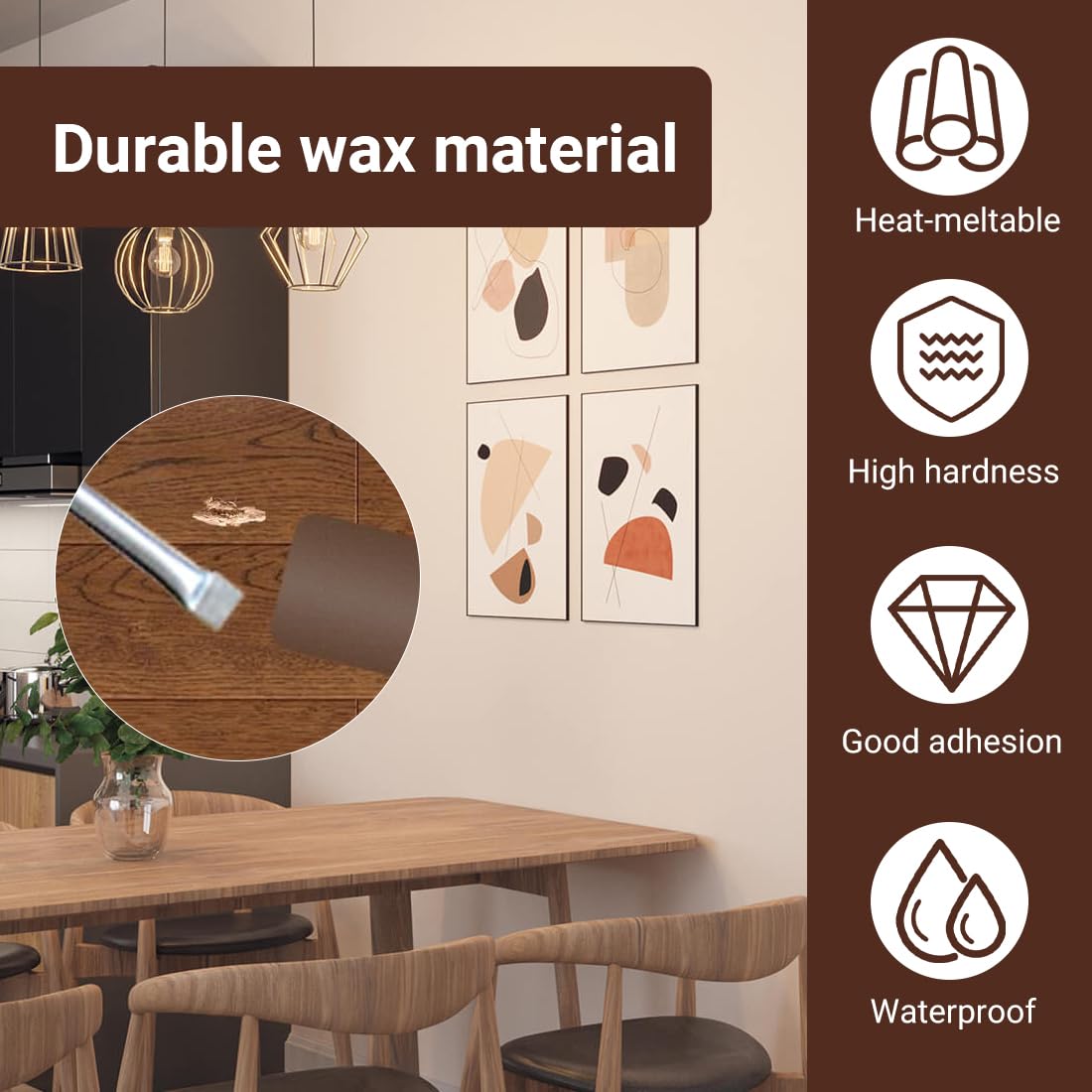 10 pezzi Riparazione di Piastrelle, Set Riparazione di Gres, Kit di Riparazione Mobili in Legno, Riparare per Riparare Crepe, Fori, Graffi, Parquet, Mobili, pastelli a cera per la rimozione di graffi