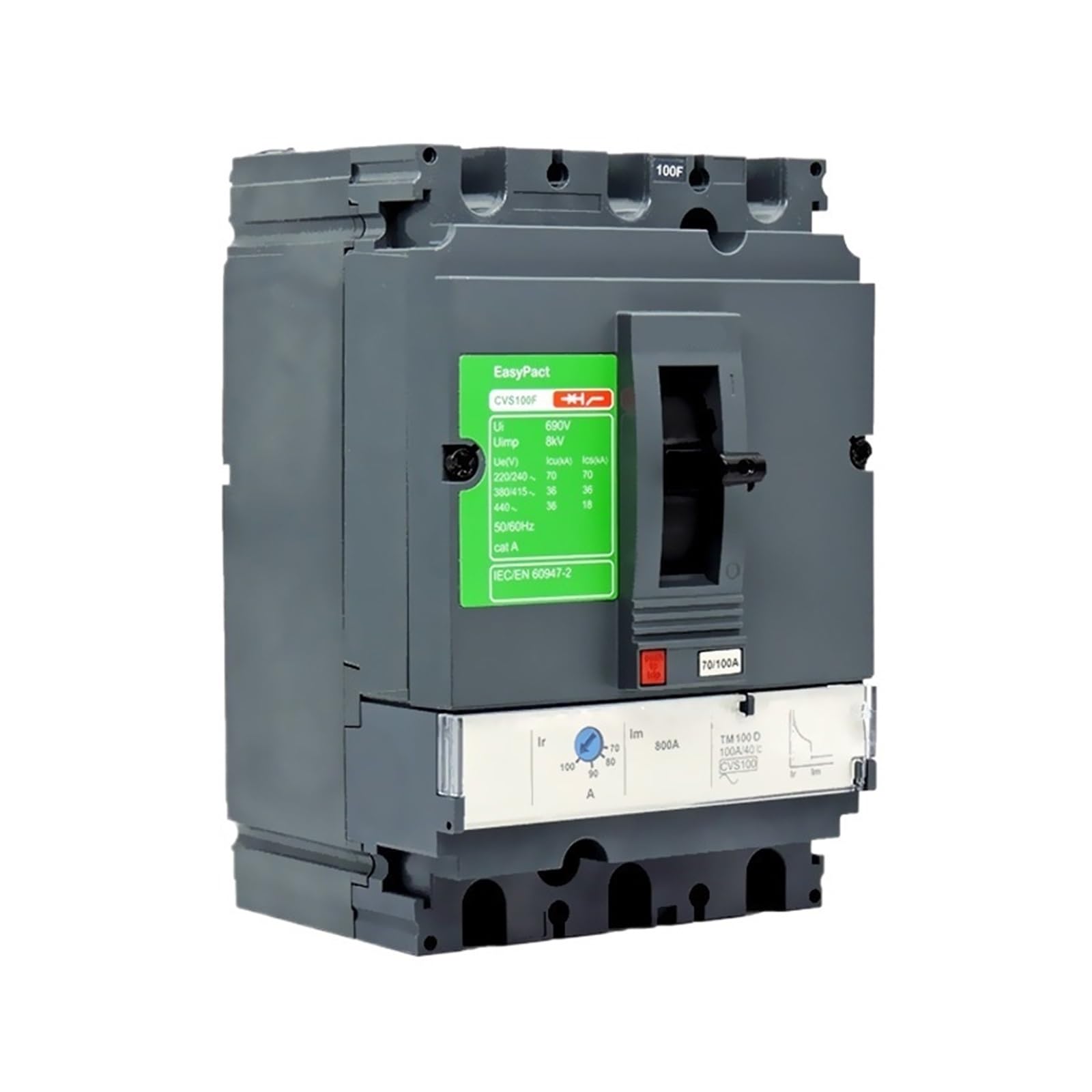 Disjoncteur à boîtier moulé 100F3P 16A pour tableau électrique industriel