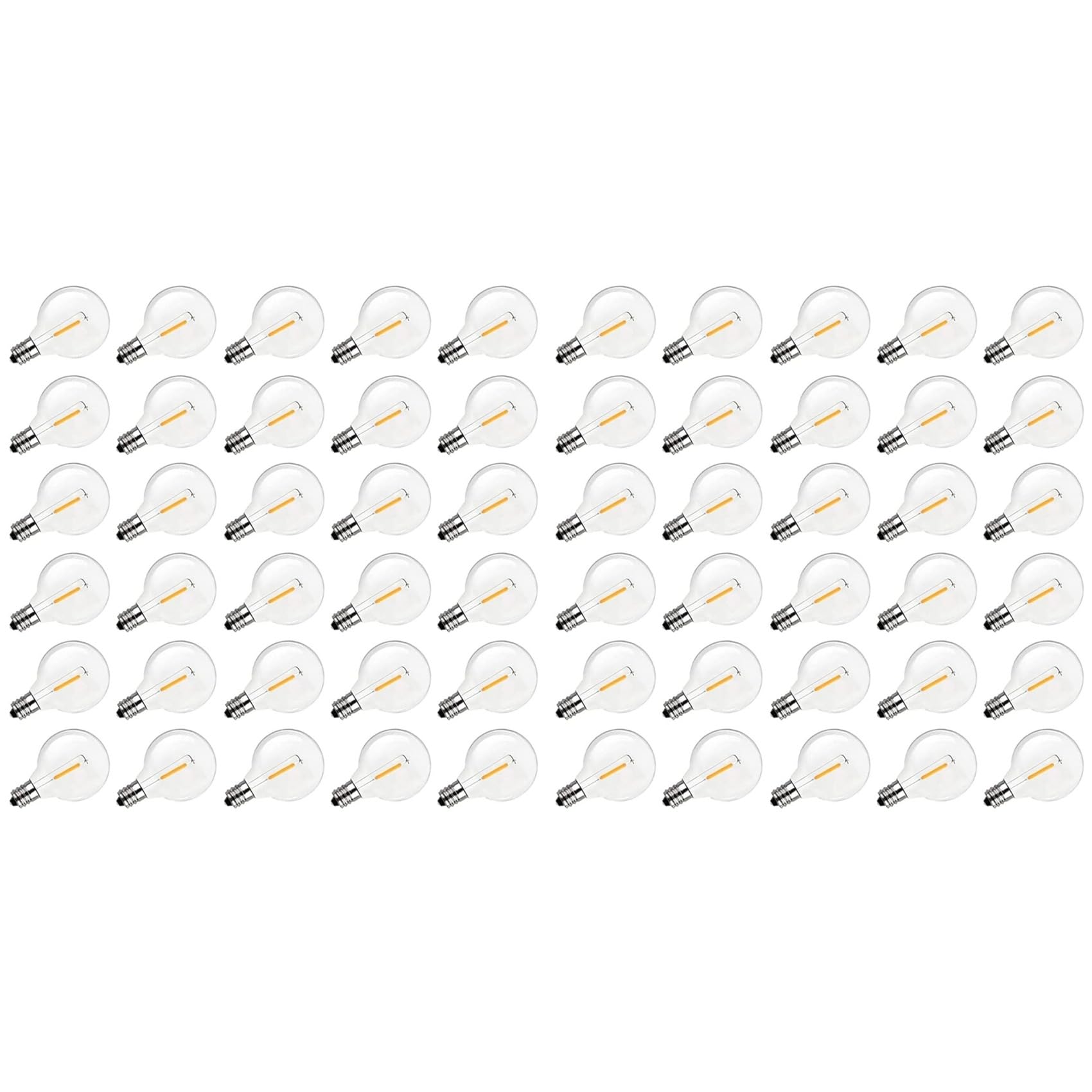 Ampoules LED G40 E12 blanc chaud pour guirlande extérieure incassable lot de 60