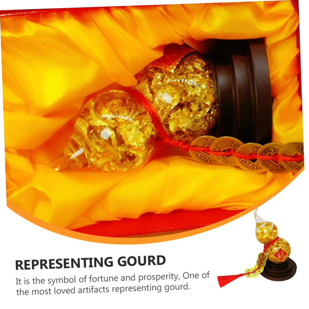 Zerodeko Kristall Kürbisdeko Gold, 1 Stück, Gourd Form, Kunstoff | Schreibtischdekoration für Zuhause und Hotel, 24k Goldfolie, Dekoratives Sammlerstück