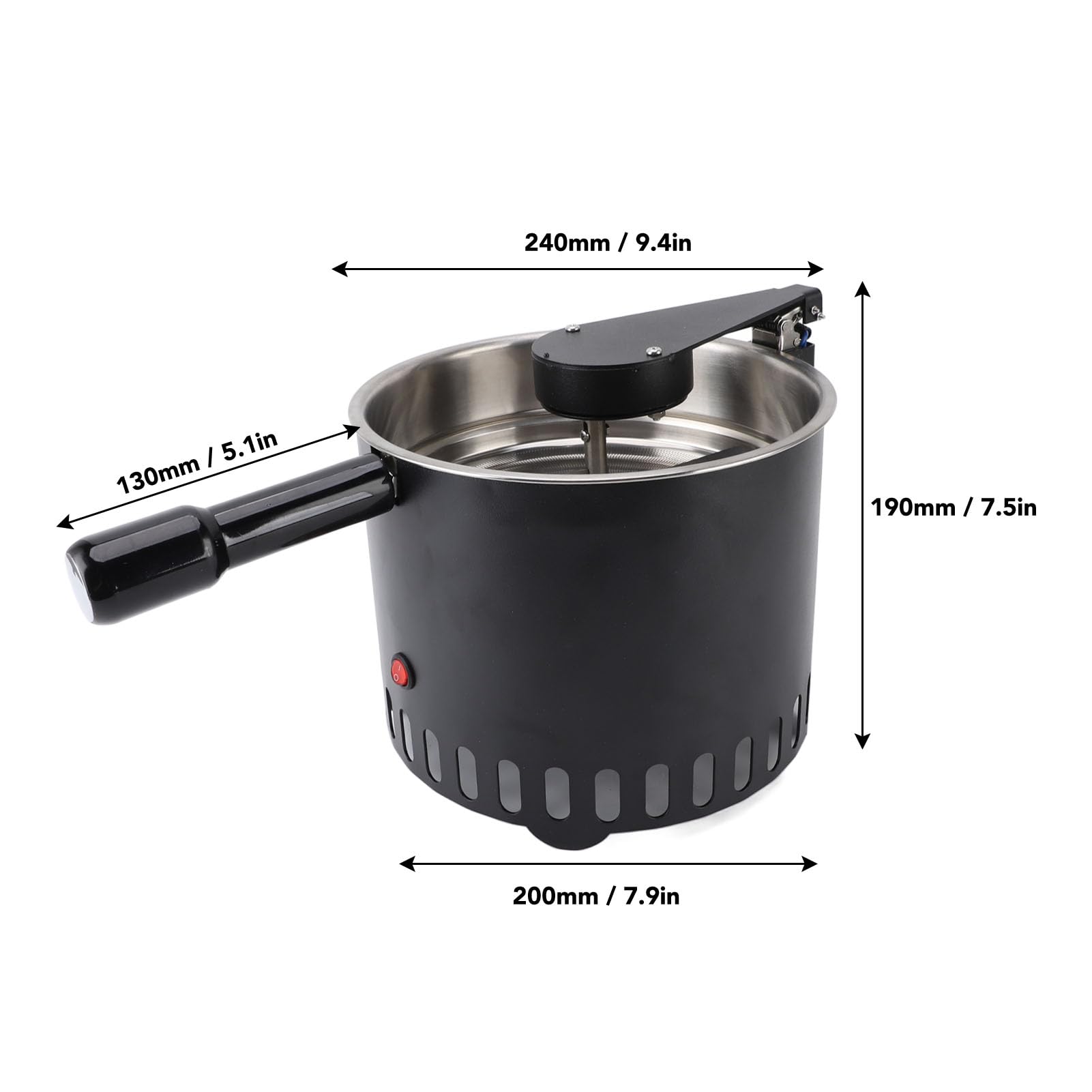 Coffee Bean Cooler, Electric Rotating Cooling Plate with Stainless Steel Filter and High Suction Fan for Home Roasting, 110 220V EU Plug