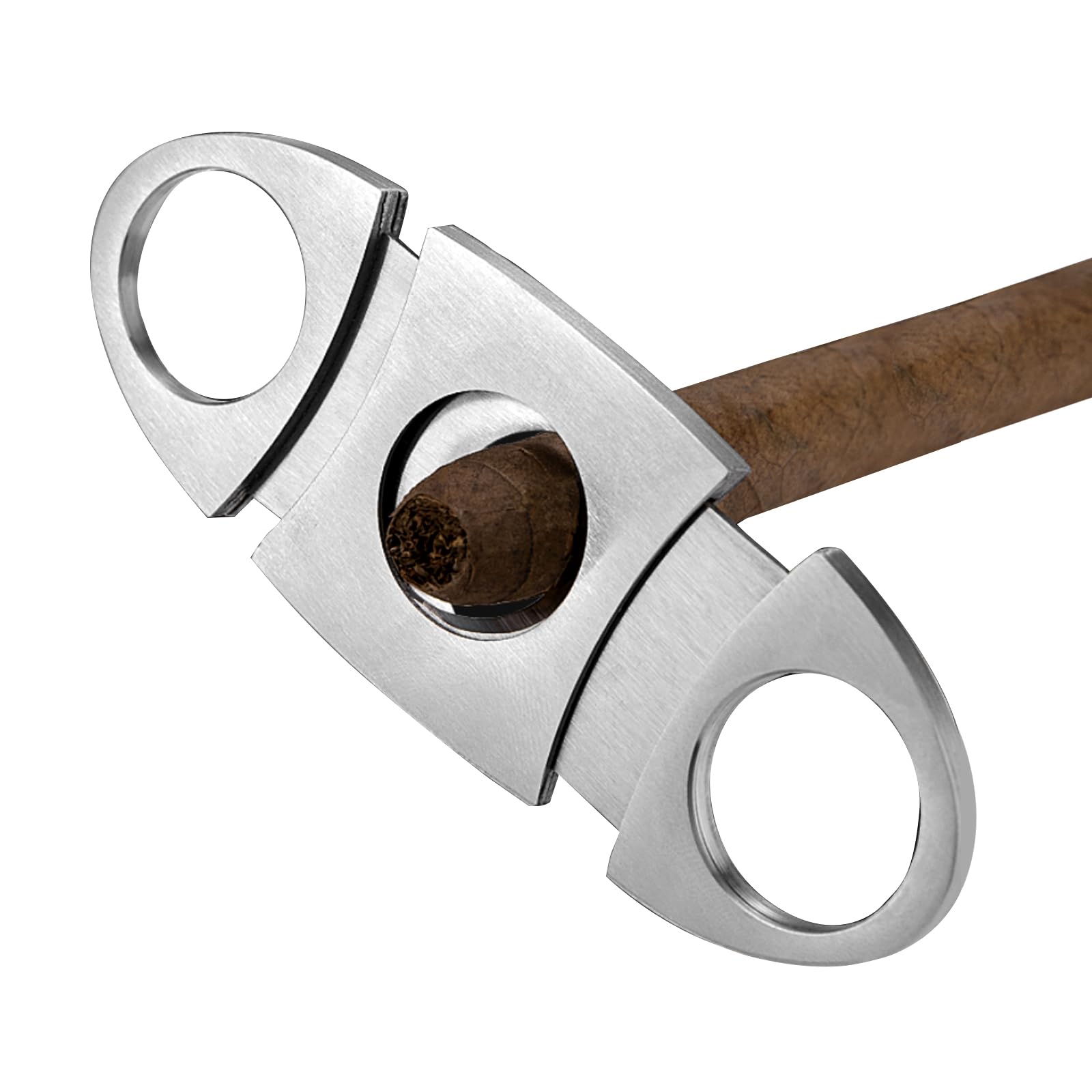 cgaplus 2-Finger Leather Cigar Case with Cutter Leather Lined Cigar Humidor Portable Travel Cigar Case Brown - Image 3