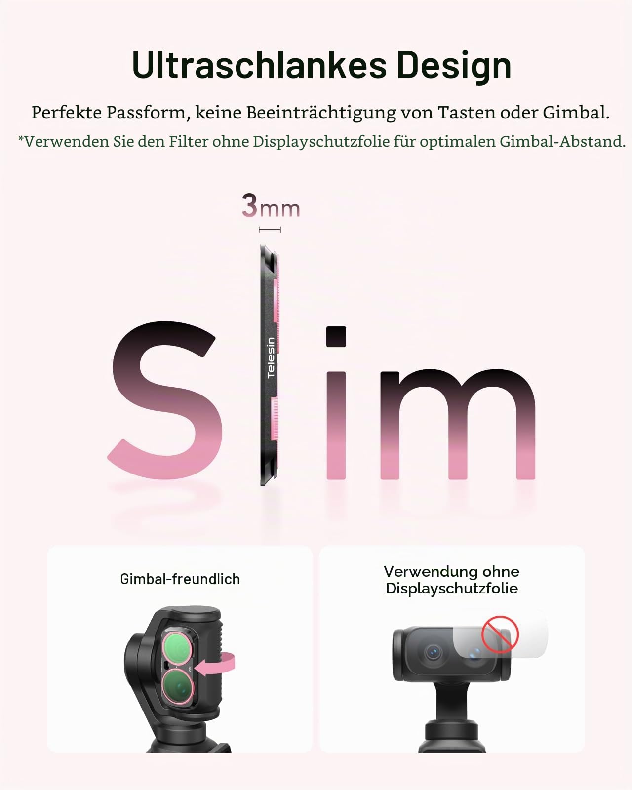 TELESIN Filter-Set CPL VND 2-32 1/4 Mist für Insta360 Luna Ultra Magnetisch | Magnetic mount | Wasser- und Ölschutz | 99% light trans | Quick swap | Travel ready