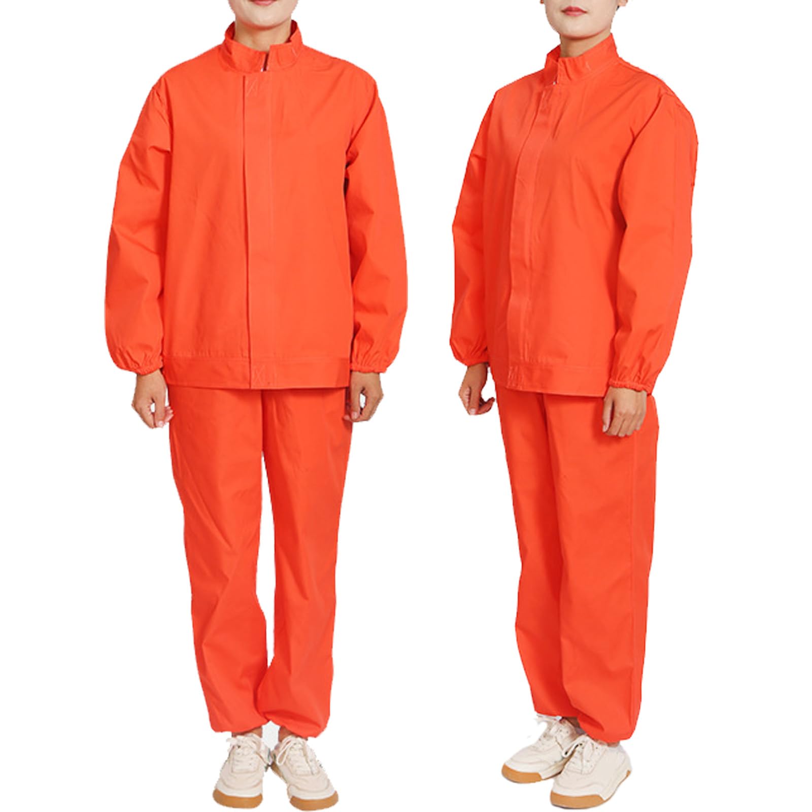 Overol De Manga Larga Con Cierre De Cremallera Overoles De Trabajo, Ropa De Trabajo Con Muñeca Elástica Y Puños De Tobillo, Camisa Y Pantalones Uniformes
