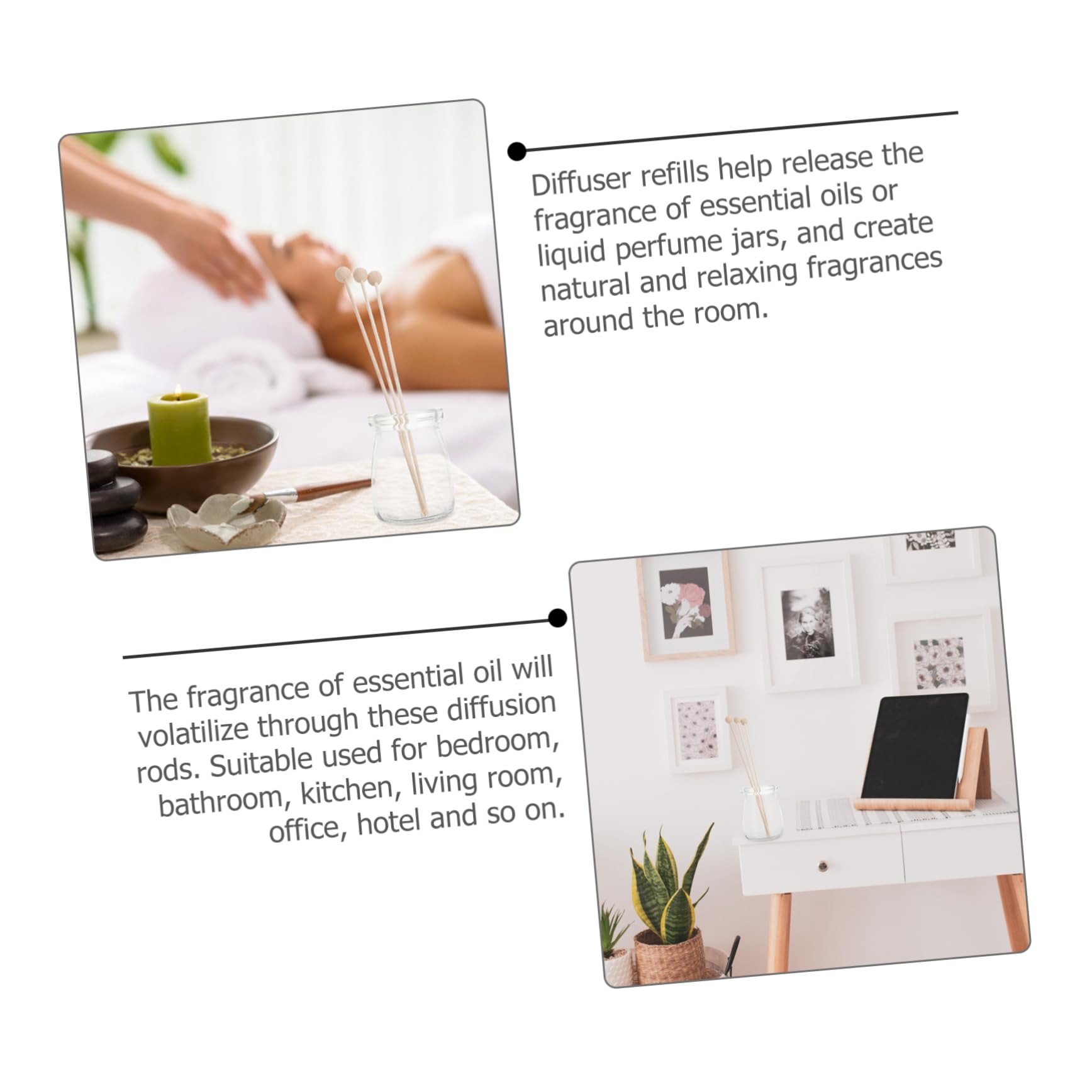 ORFOFE Wood Bead Diffuser Stick 15pcs Aroma Stick Room Fragrance Diffuser Natural Perfume Diffuser