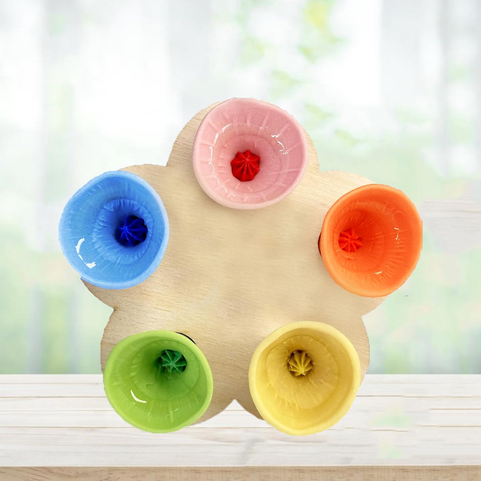 Dreaku Bee Cups for Thirsty Bees Garden, Bee Cups, Colorful Bee Insect Drinking Cups, Thirsty Pollinators Need a Drink, Bees Need Safe Places to Drink! Bee Cups Collect a Teaspoon of Water (Colorful)