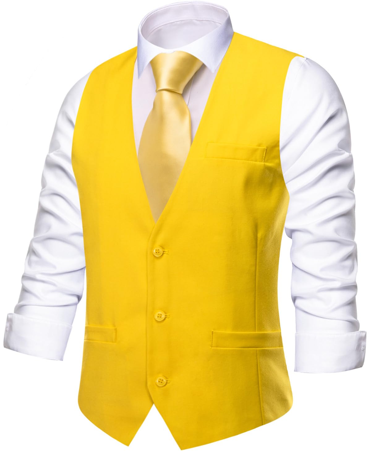 Mens Plaid Solid V-Neck Suit Vest Slim Fit Waistcoat 3 Pockets Formal Casual Tuxedo for Wedding or Business-image-36