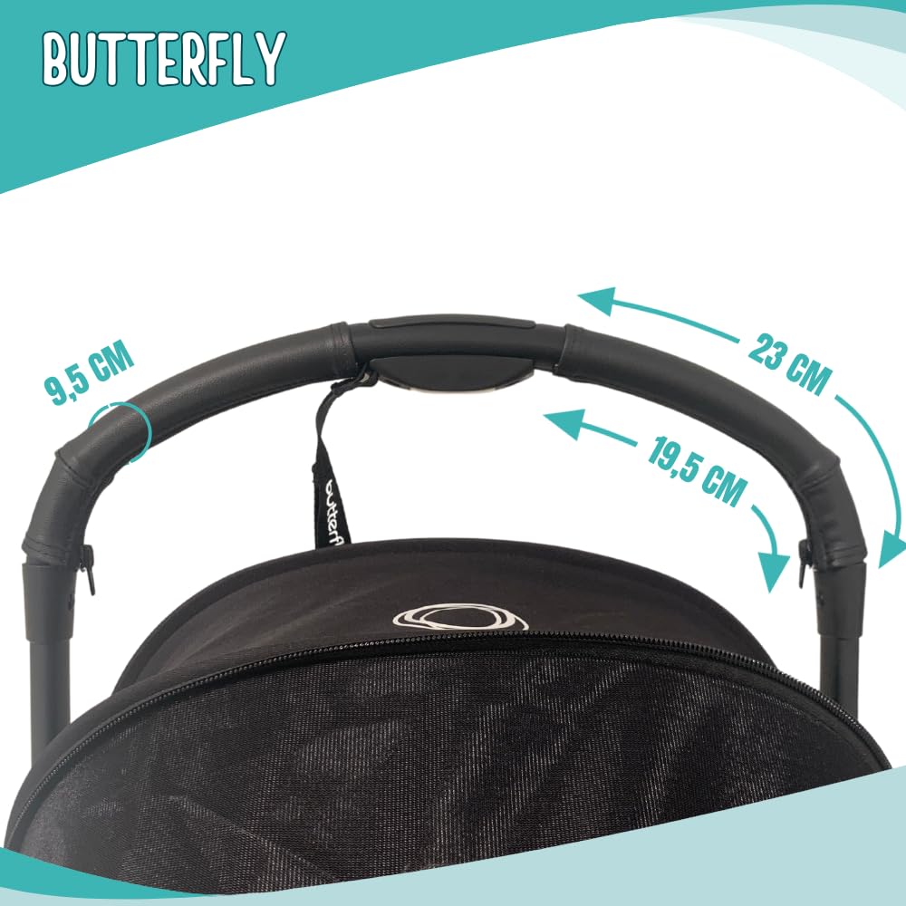 PROTECTIF | Housses de guidon en similicuir compatibles avec Bugaboo Butterfly (à placer sur les housses d'origine)