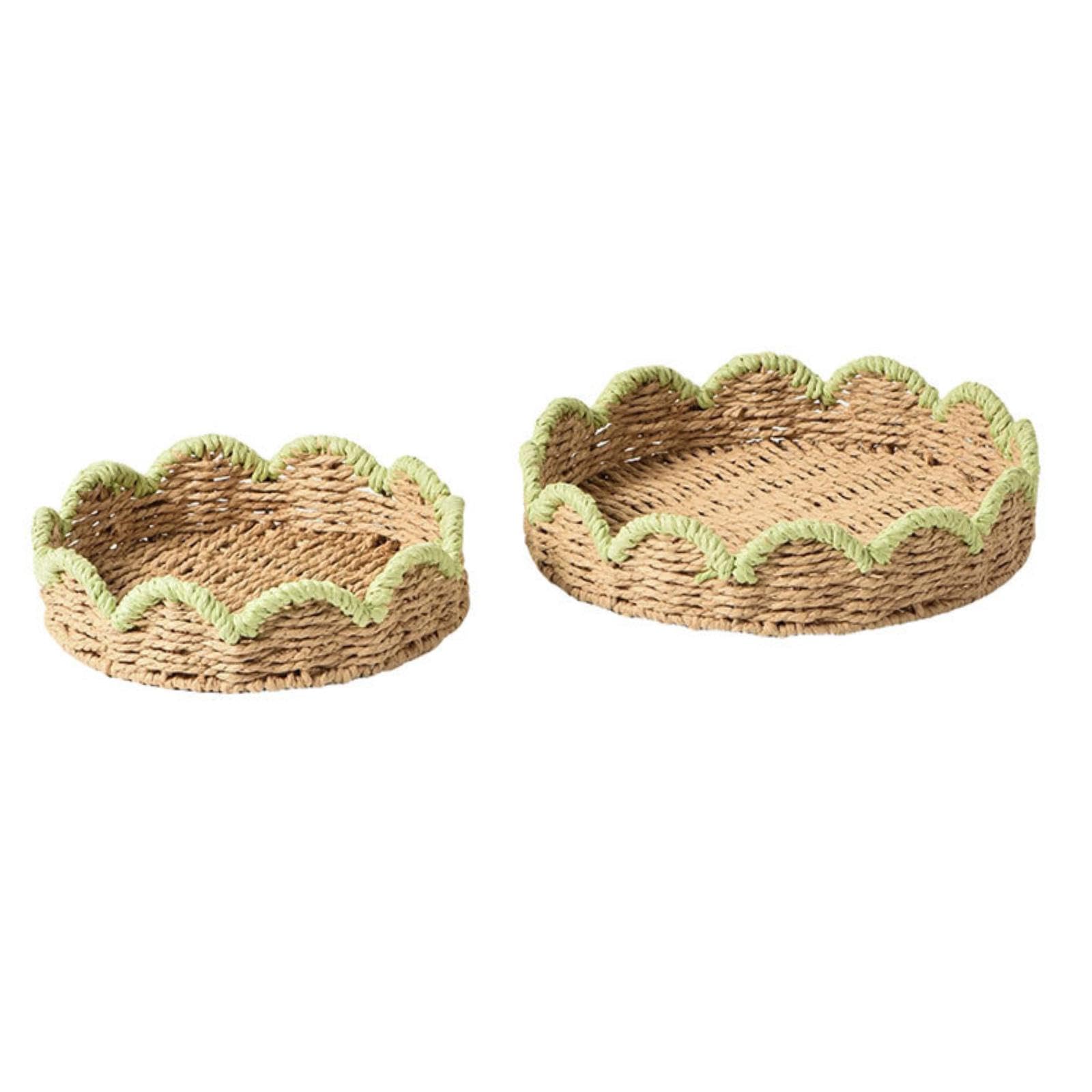 predolo 2 cestas Tejidas a Mano, apilables, organizadoras Multiusos, Cajas Almacenamiento delicadas