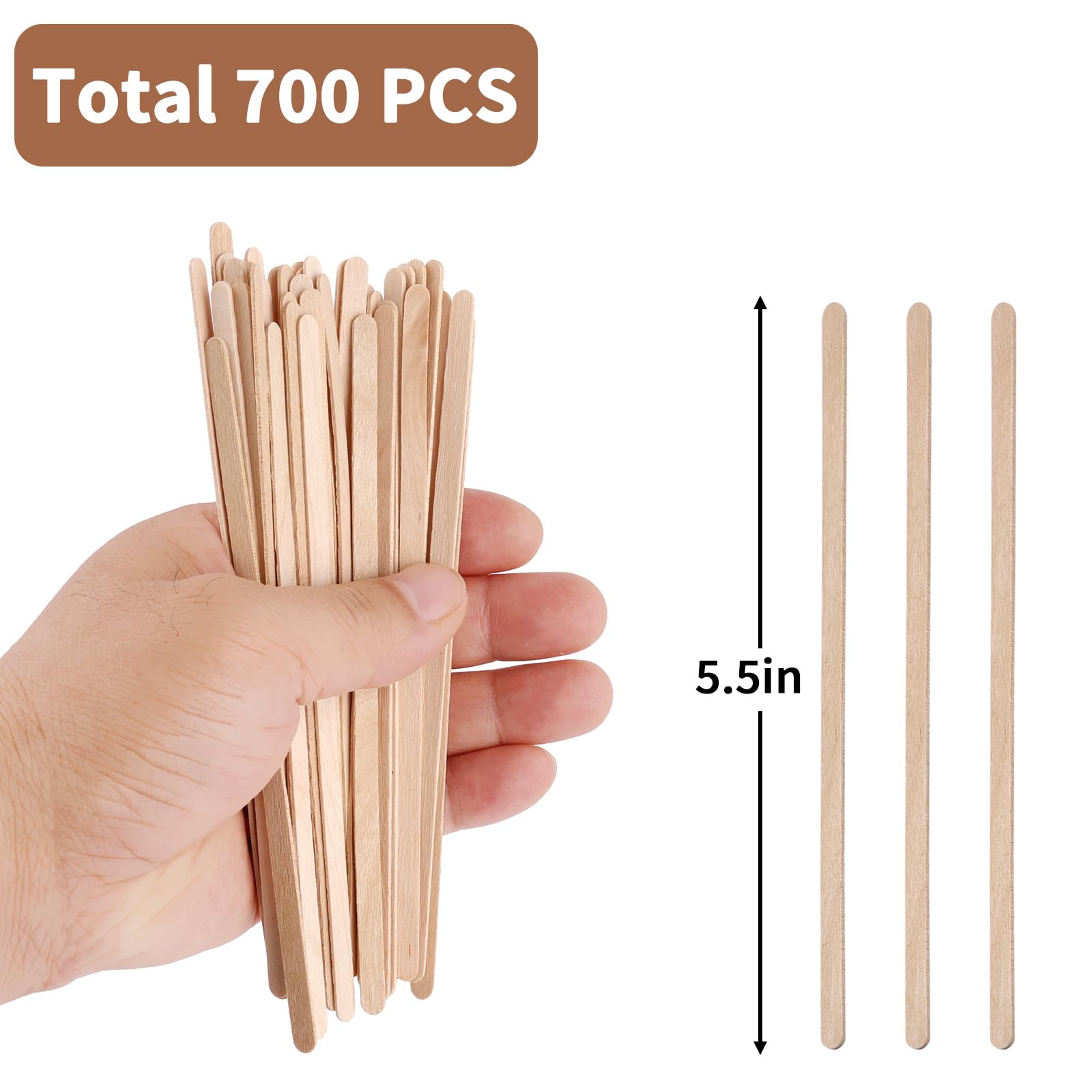 Natural Wooden Coffee Stirrers - 700 Pack -2