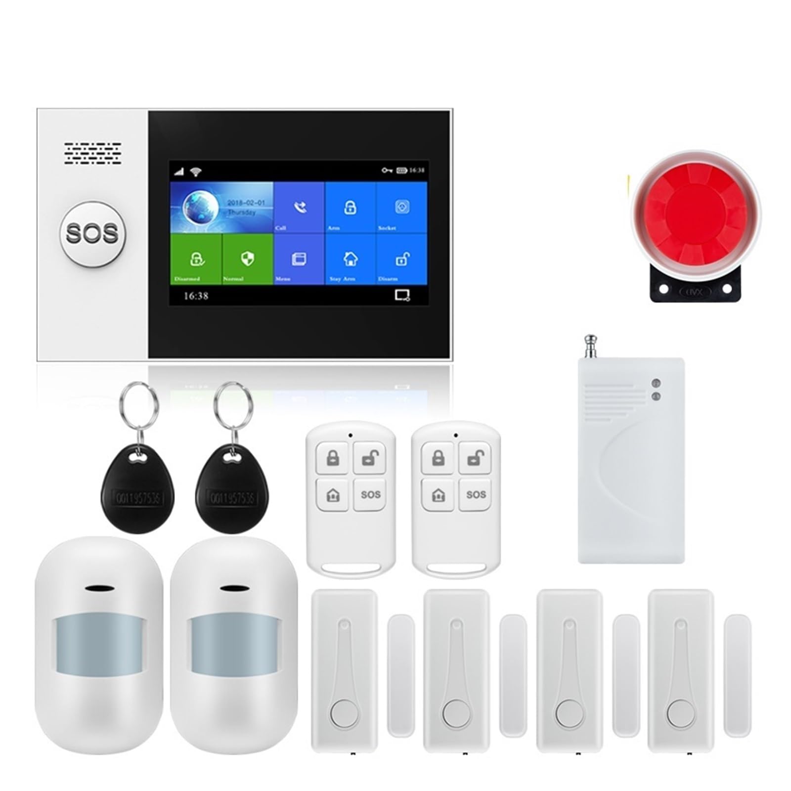 CUDTAPI smart alarm APP Remote Control Alarm Panel Switchable 9 Language Wireless Home Security GSM GPRS System RFID Card Arm Disarm(W4B2)