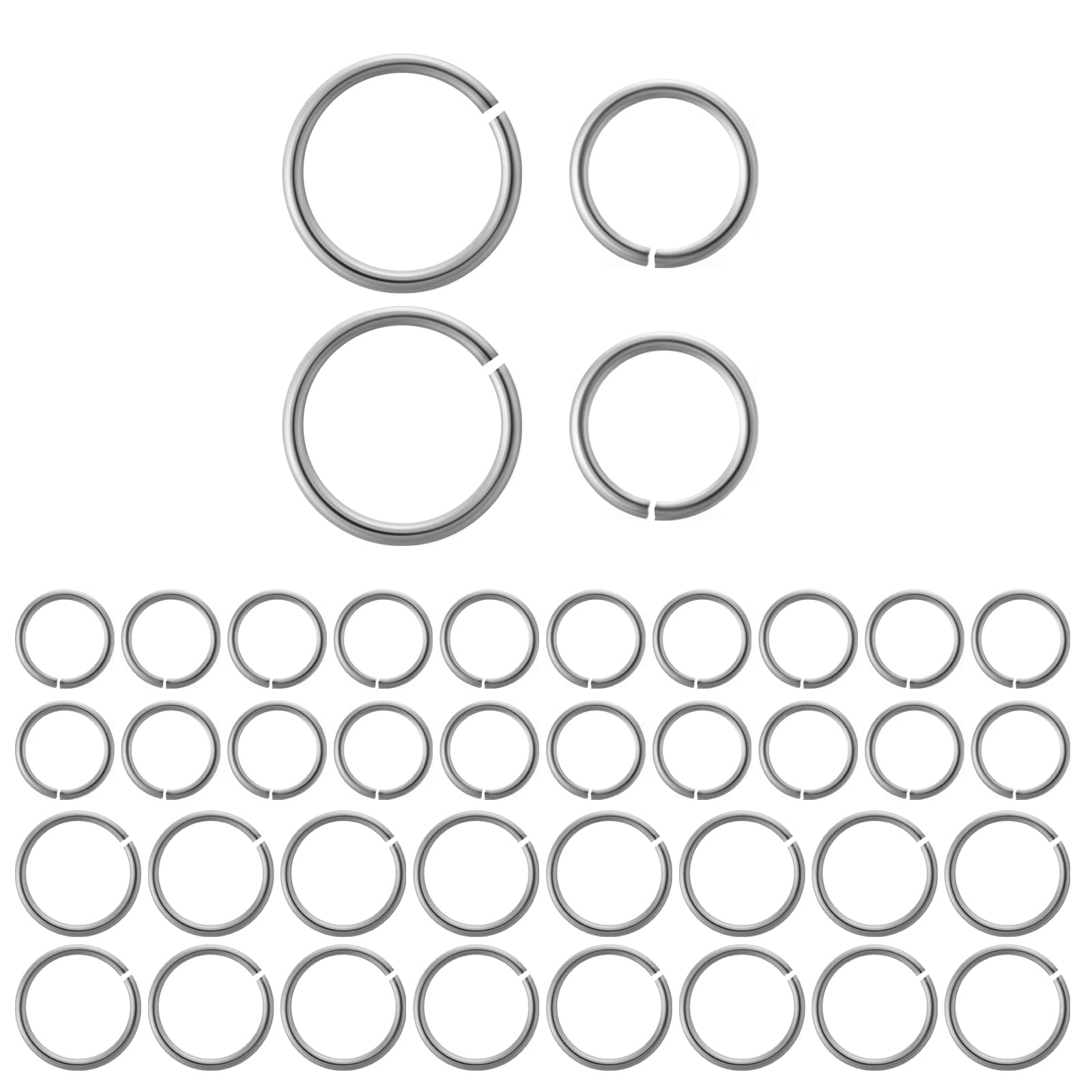 60Pcs Sterling Silver Jump Rings Silver Jump Rings for Jewelry Making 4mm 5mm 925 Sterling Silver Open Jump Rings for Earring Necklace Bracelet DIY Craft Jewelry Making Findings