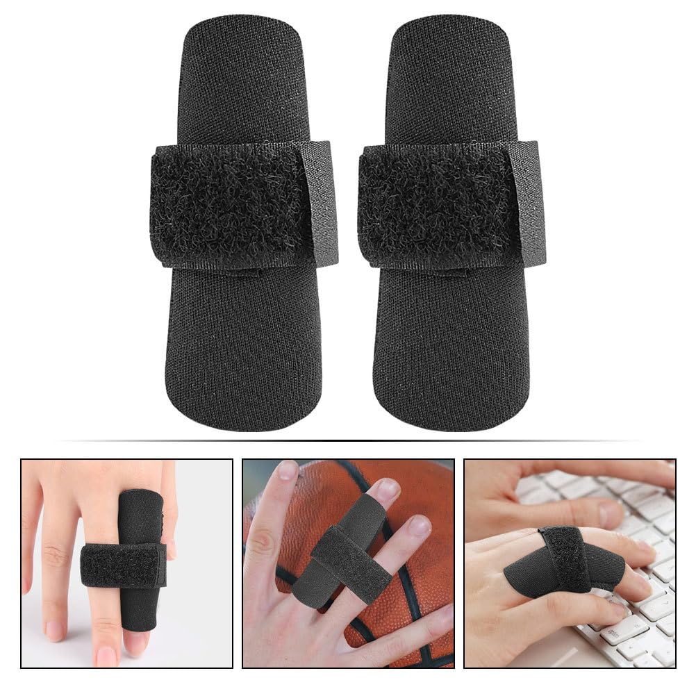 GATHINESS Finger Guard 2 Pack Sports Finger Splint Strap for Basketball Wrap Band with Breathable Oxford Cloth Adjustable Support for Grip Protection and Stability 4