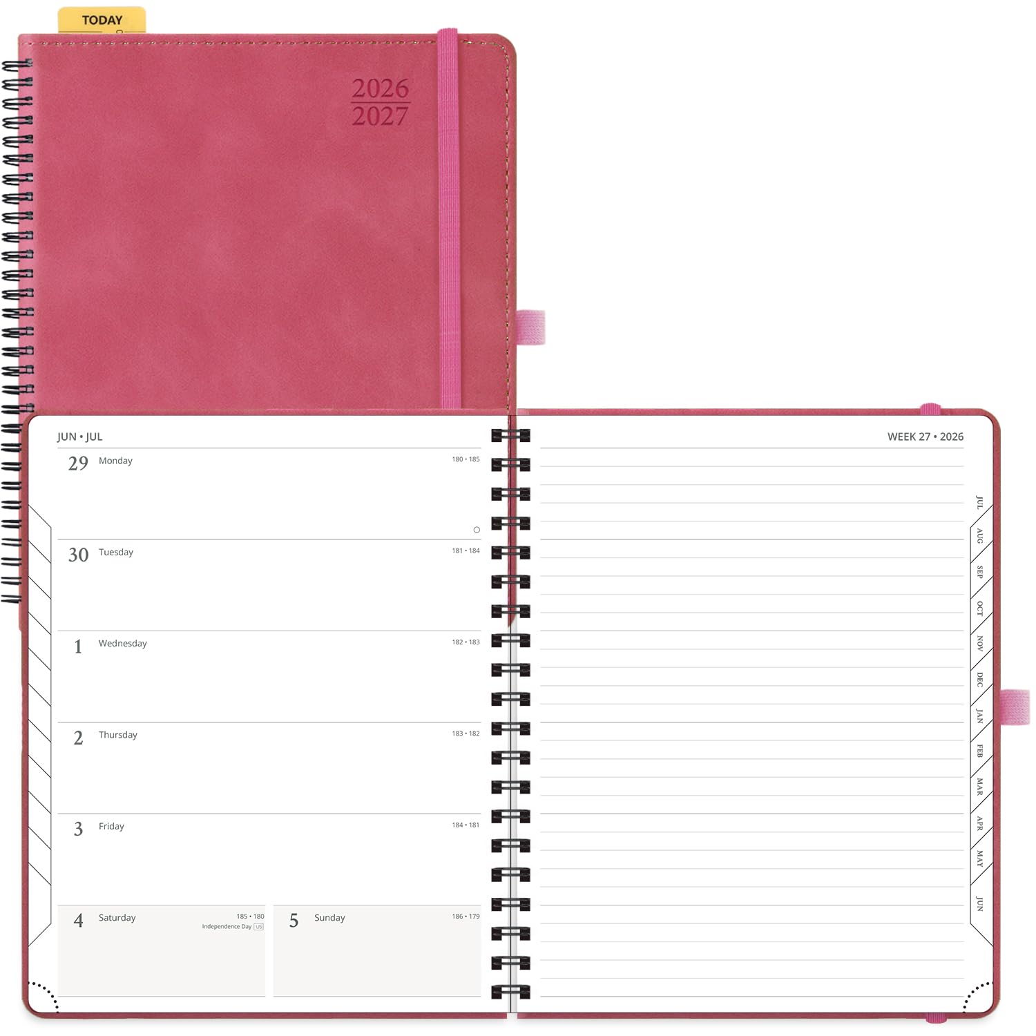 POPRUN Weekly Planner 2026-2027, 8.5" x 10.5", Academic Calendar Notebook