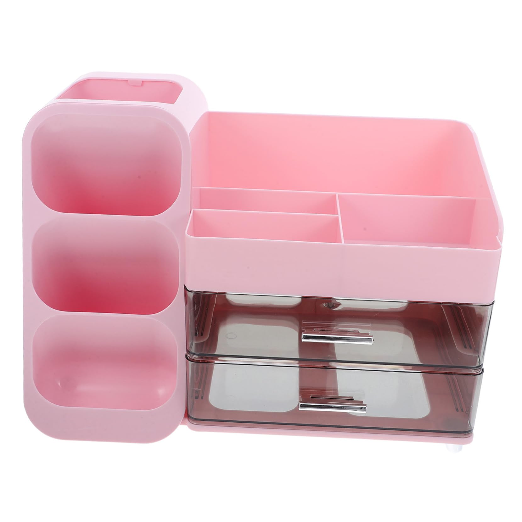 Rose Boîte de Rangement Maquillage Multifonctionnelle en Plastique