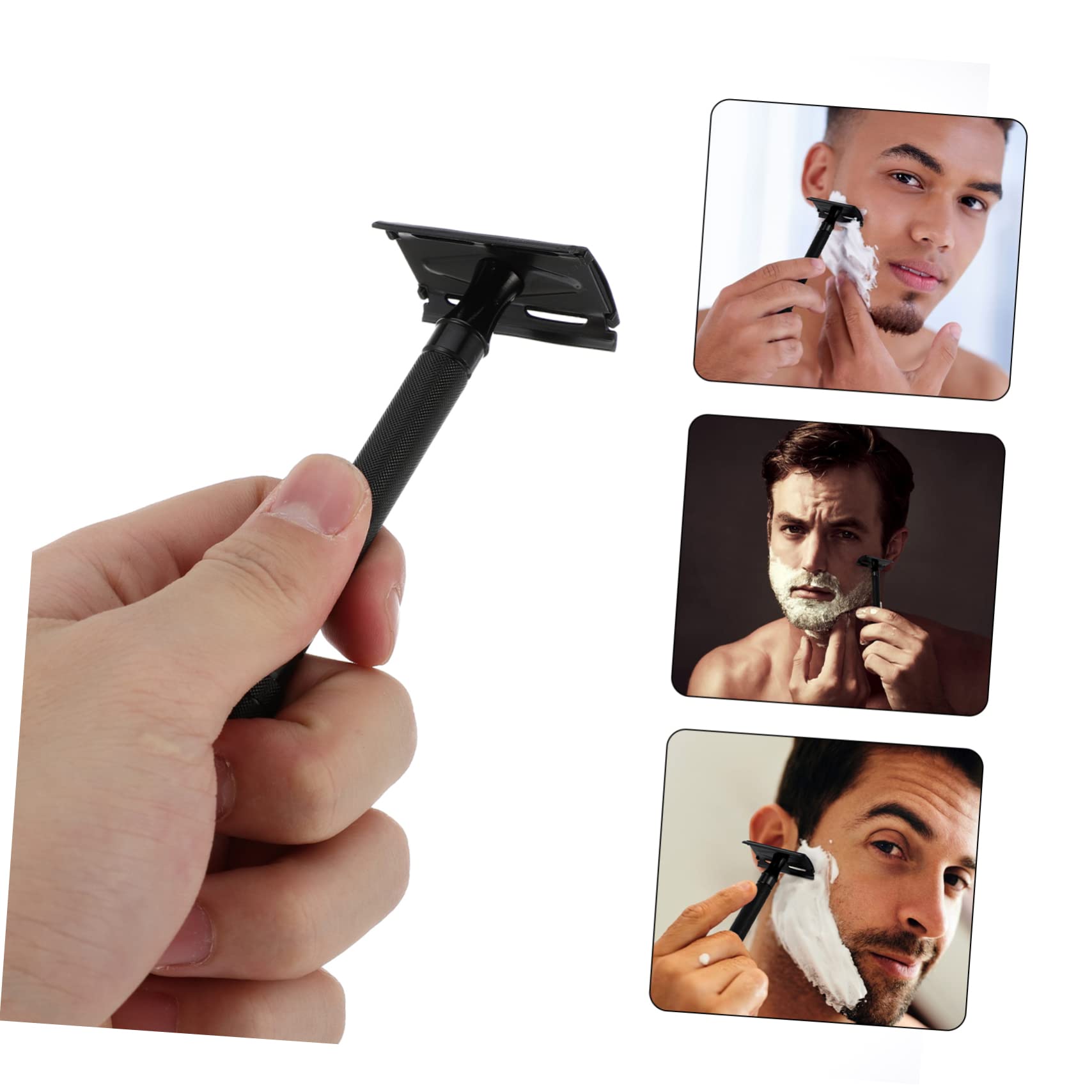 GALPADA Manual Beard Shaver Safety Razor Retro Style Double Edge Shaving Tool with Slip Handle Easy to Clean Reusable Design for Smooth Shave for Travel and Daily