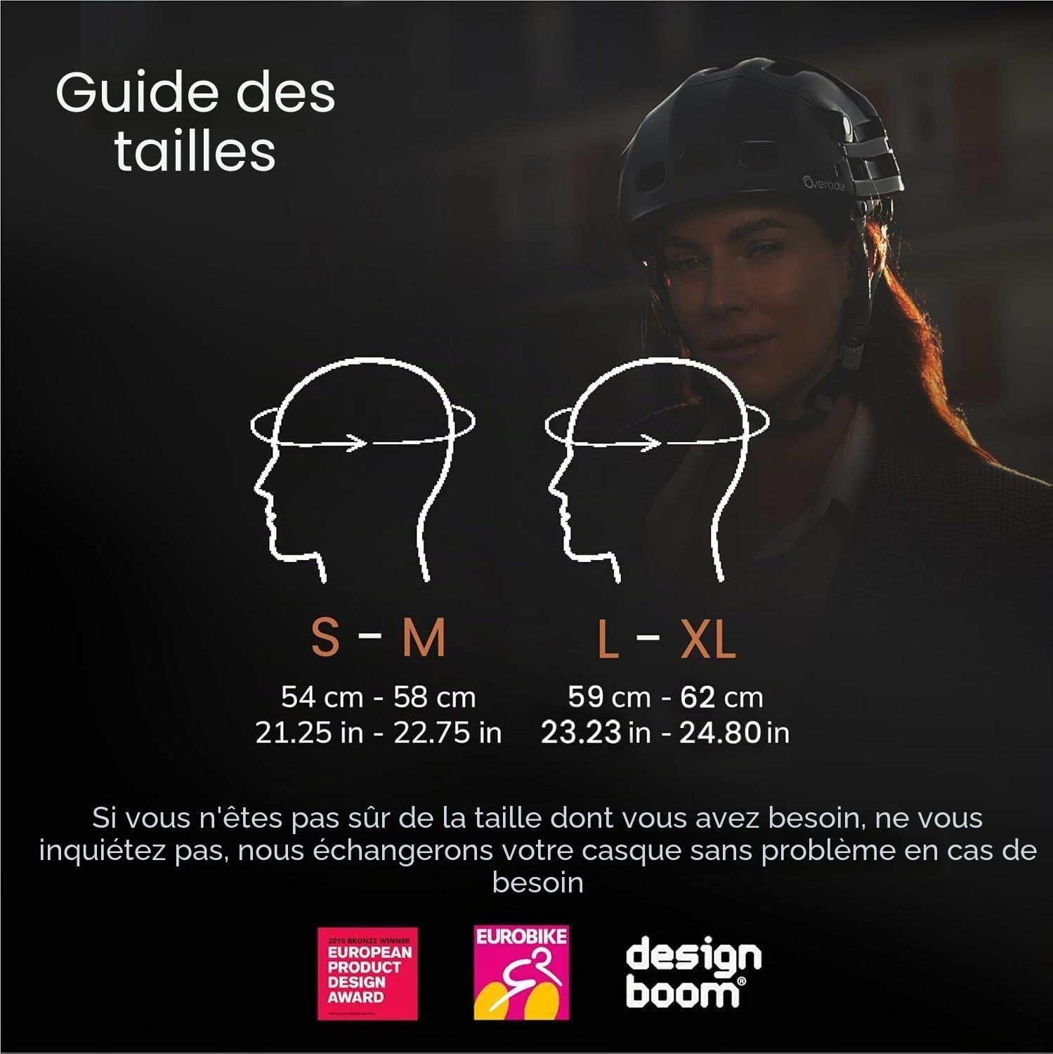 Overade Innovation Française - Casque Pliable Plixi Pour Vélo, Trottinette, Rollers. Certifié Ce En1078, Protège Comme Un Casque Classique. Volume Divisé Par 3. Deux Tailles.